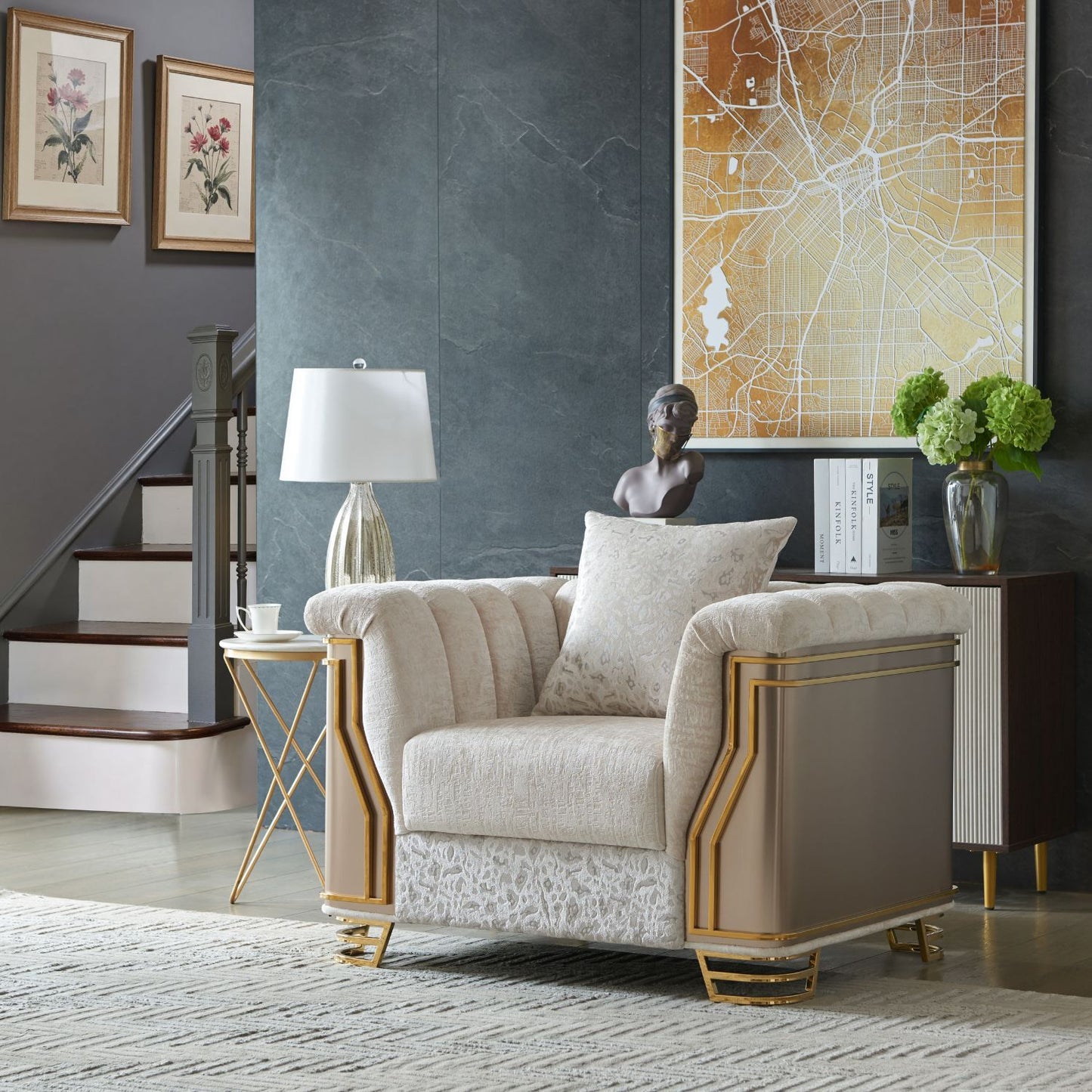 Chateau - Chair - Cream / Brown Matrix Furniture Group
