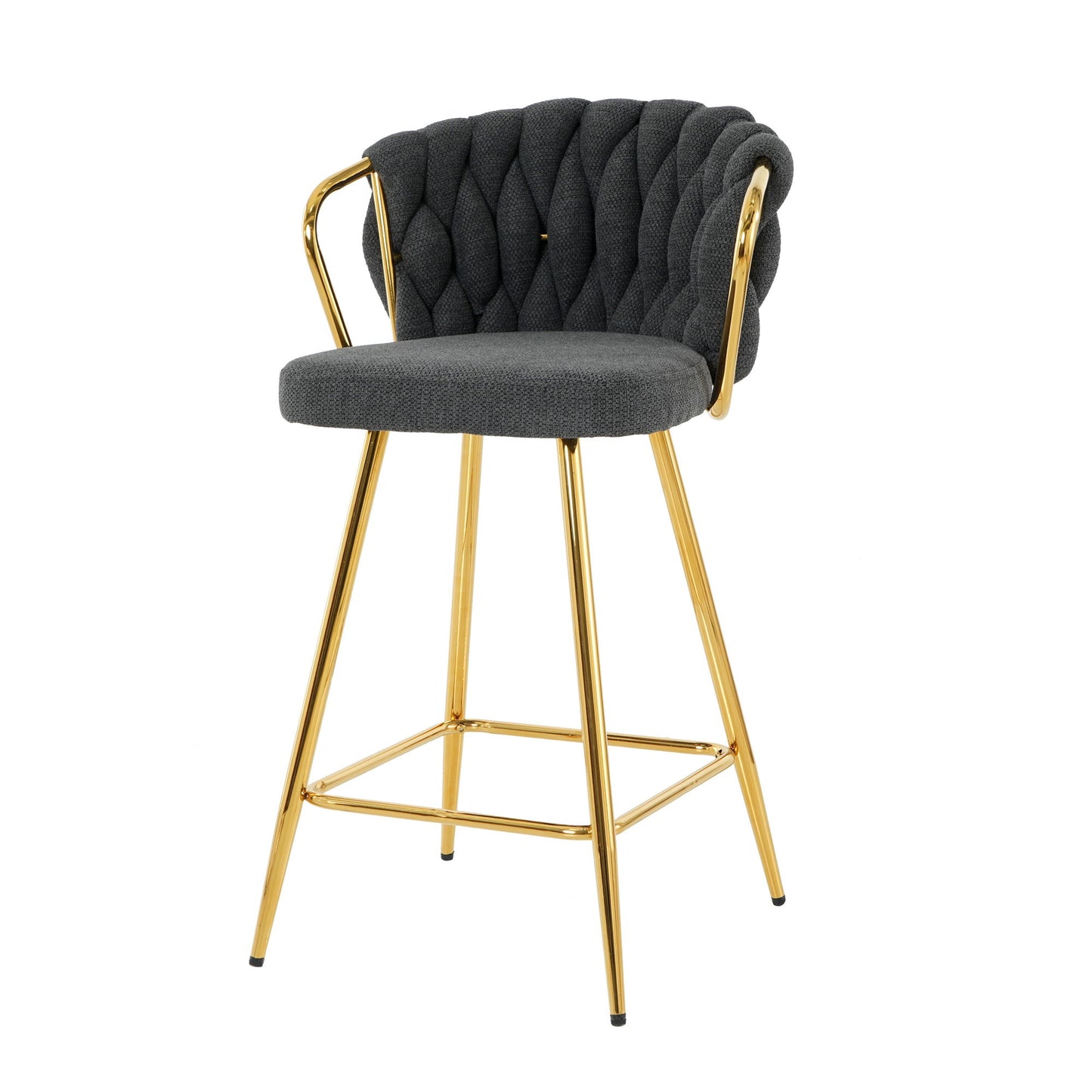 Modern Design High Stool With Plated Legs (Set of 2) Home Essentials