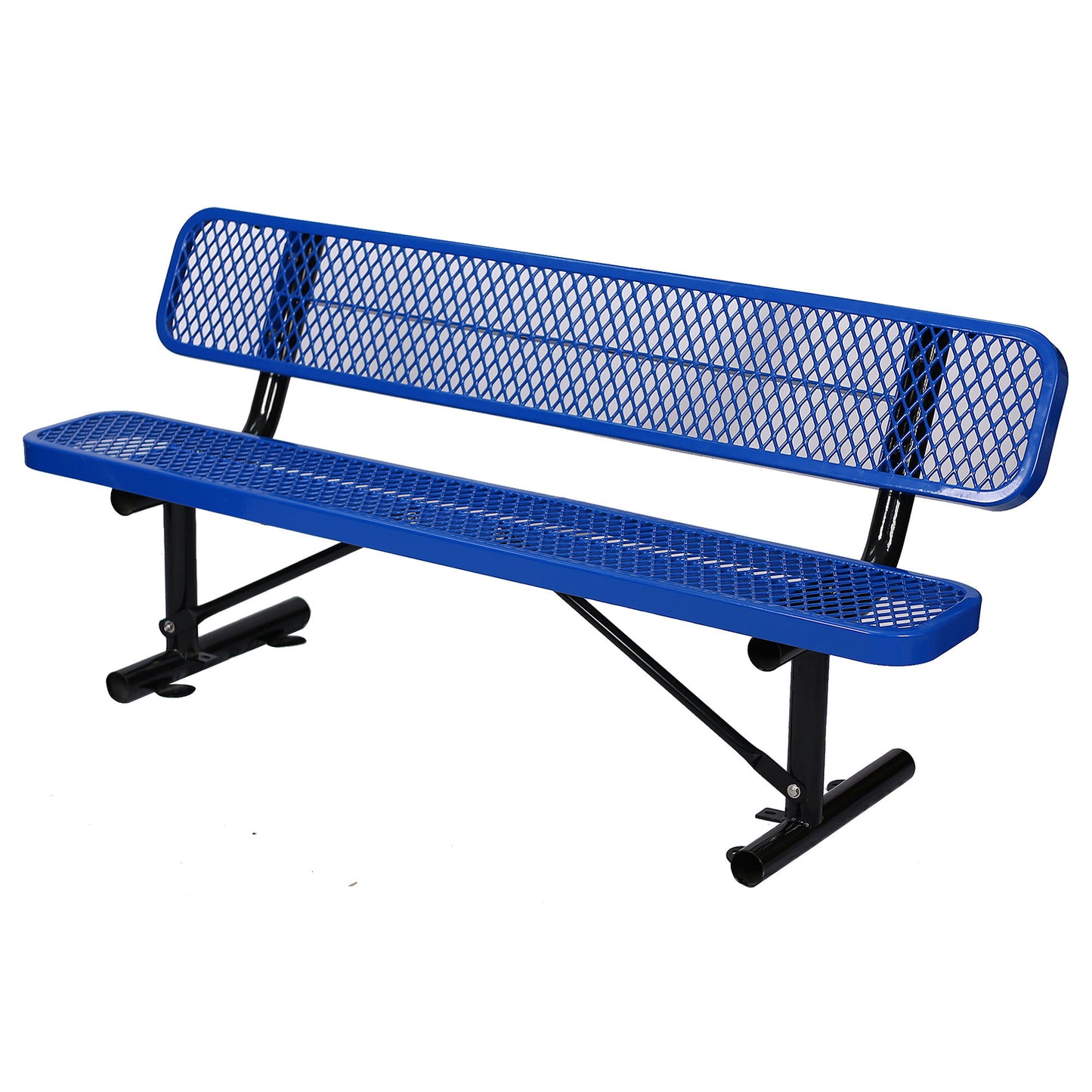 6' Outdoor Steel Bench With Backrest Home Essentials