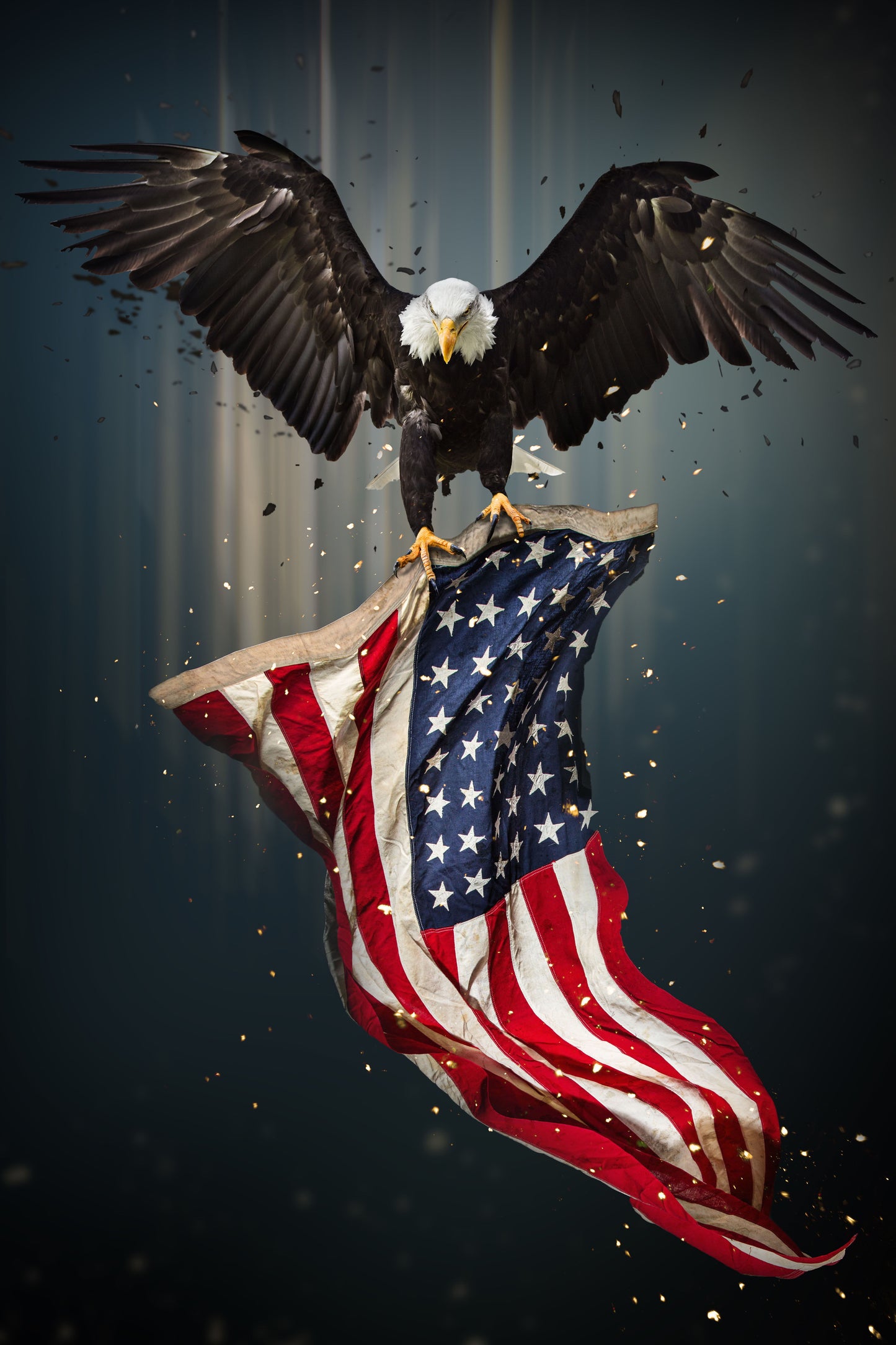 Temp Glass With Foil - Eagle Flag - Dark Gray