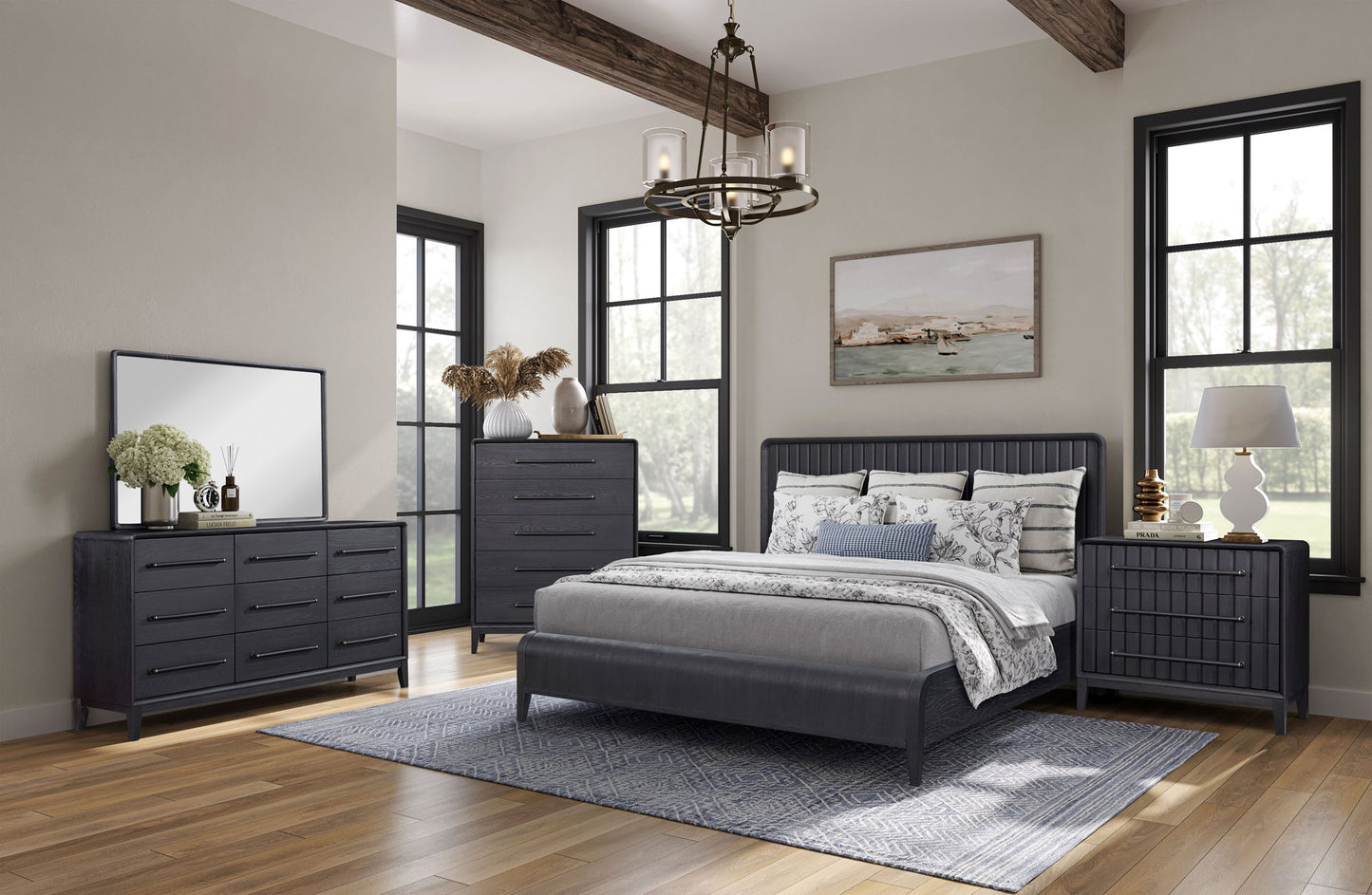 Waterfall Panel Bed & Design Elements Bernards Furniture