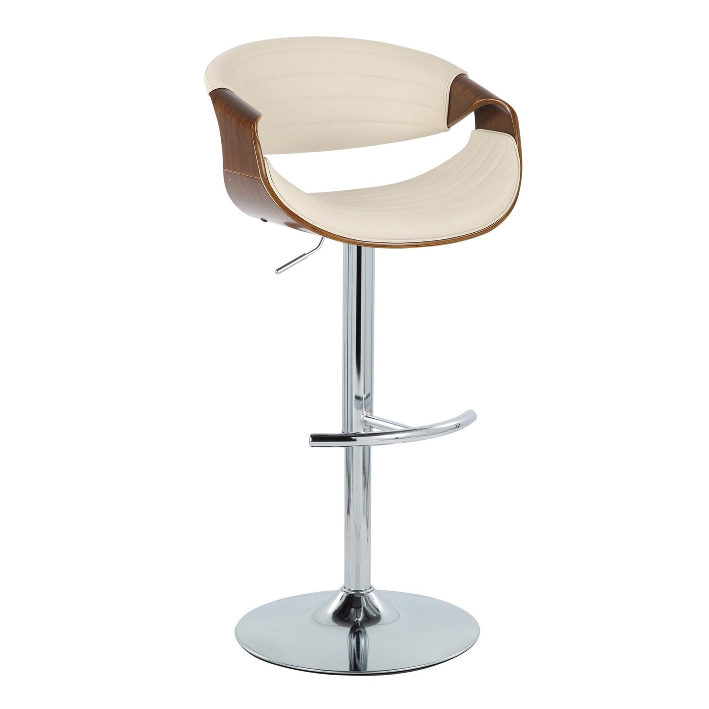 Symphony - Mid Century Modern Adjustable Barstool & Swivel With Rounded T Footrest (Set of 2) Lumi Source
