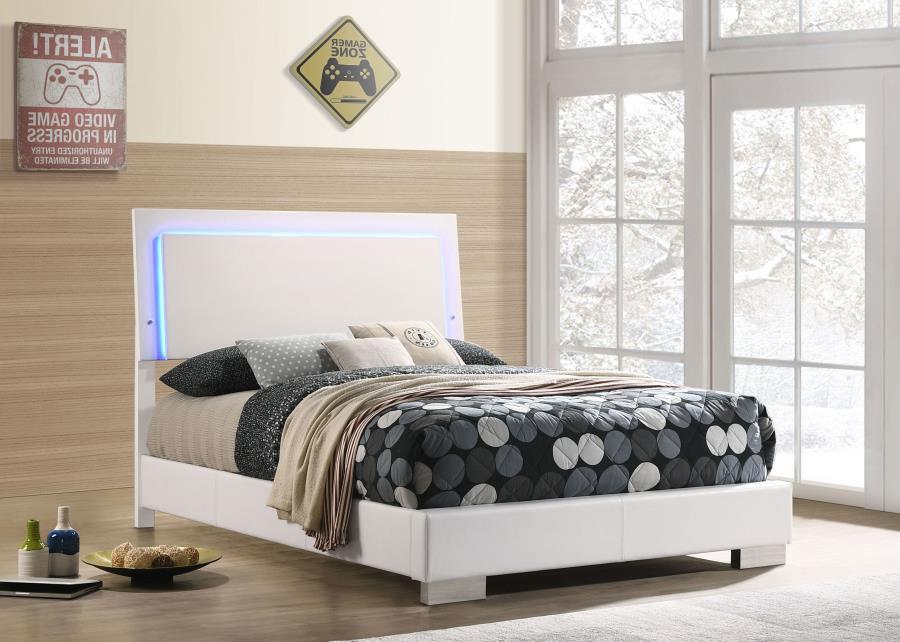Felicity - Wood LED Panel Bed CoasterEssence