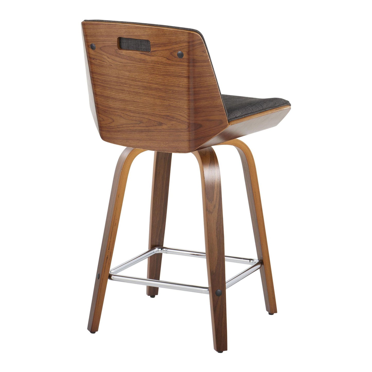 Corazza - Mid Century Modern Fixed Height Counter Stool With Swivel With Square Footrest (Set of 2) Lumi Source