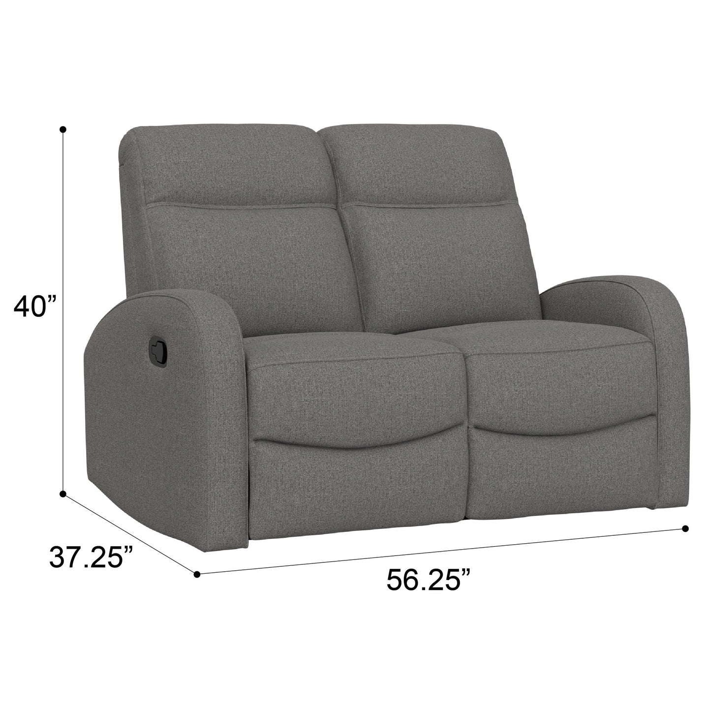 Manual Reclining Loveseat With Dual Seating Support For Living Room Emerald Home