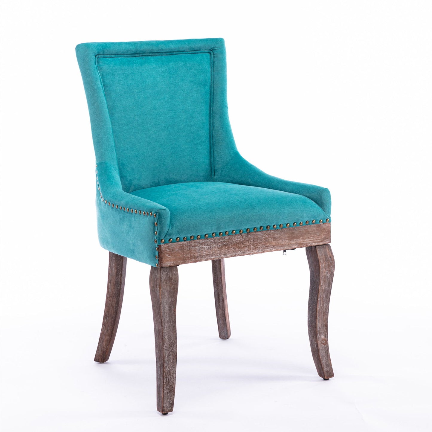 Ultra Side Dining Chair,Thickened Fabric Chairs With Neutrally Toned Solid Wood Legs, Bronze Nail Head (Set of 2) Home Essentials