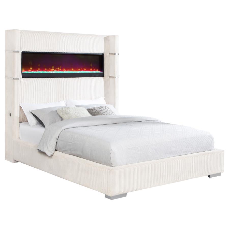 Tisdall - Upholstered Fireplace Bed Coaster Fine Furniture