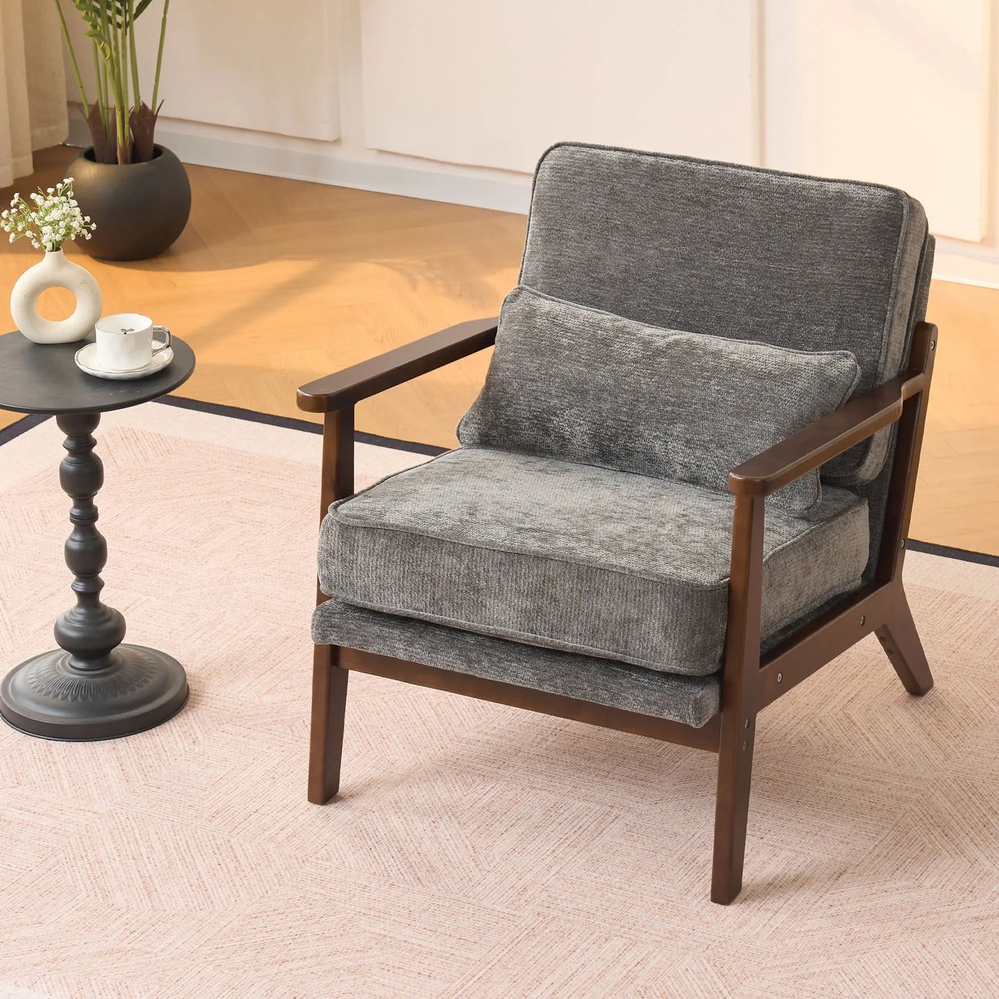 Living Room Chair With Lumbar Pillow Home Essentials