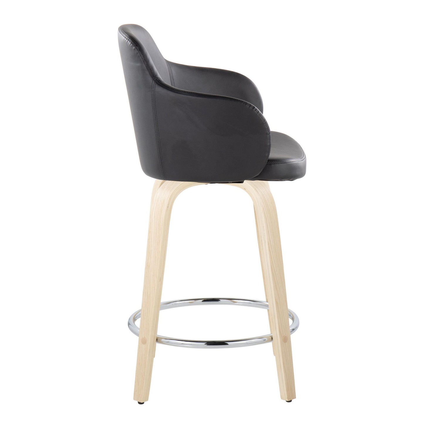 Boyne - Contemporary Fixed Height Counter Stool & Swivel With Round Footrest (Set of 2) Lumi Source