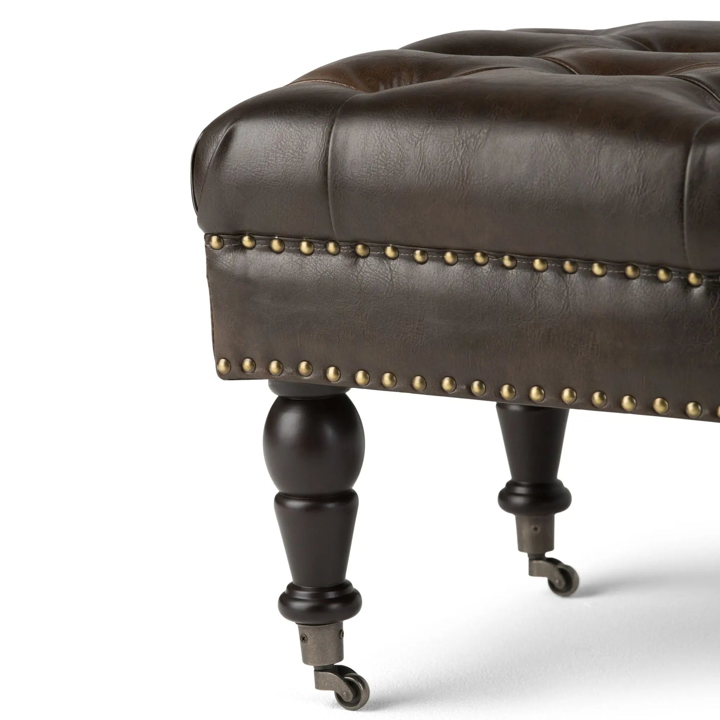 Henley - Tufted Ottoman Bench - Distressed Brown Simpli-Home