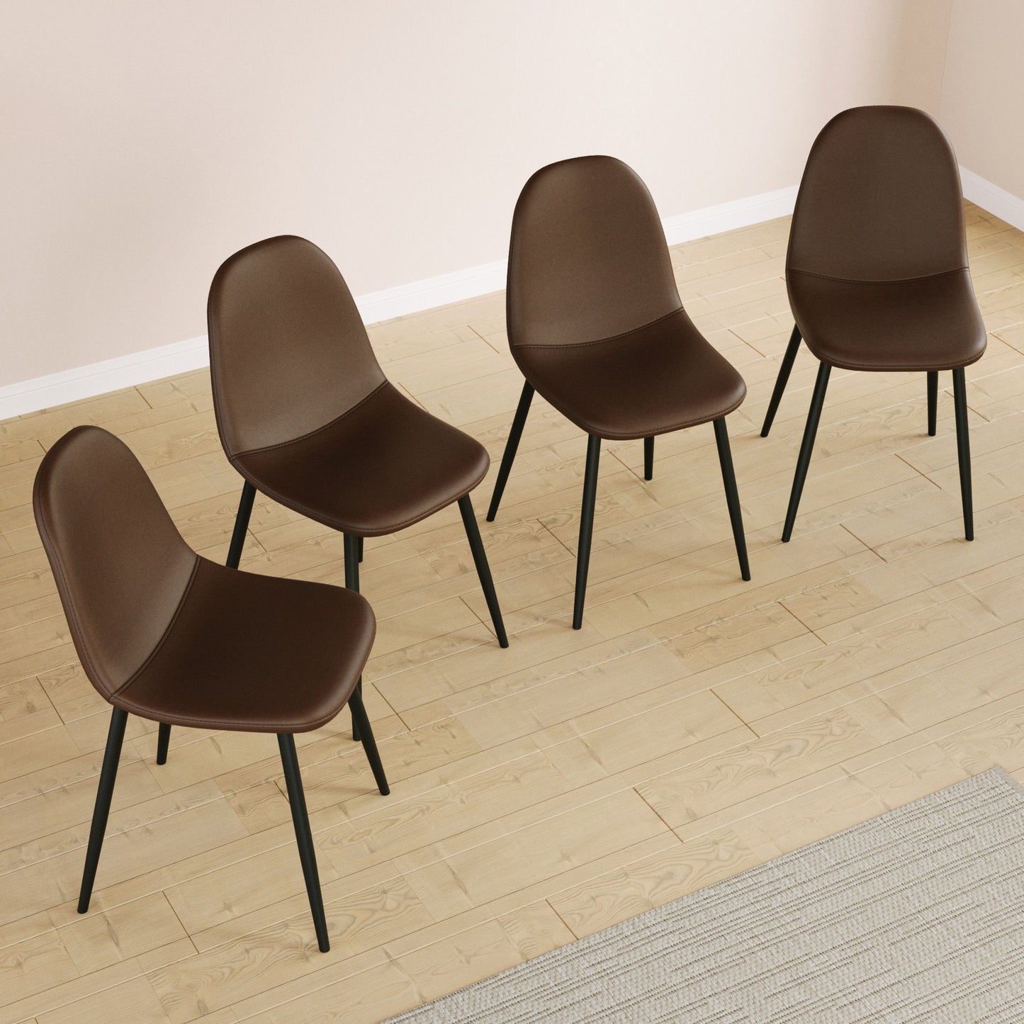 Modern Dining Chairs With Soft Upholstered Seat, Spoon Shape Design Home Essentials