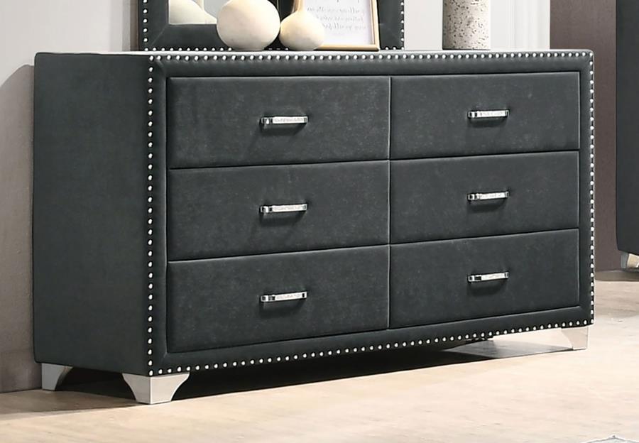 Melody - 6-Drawer Upholstered Dresser CoasterEveryday