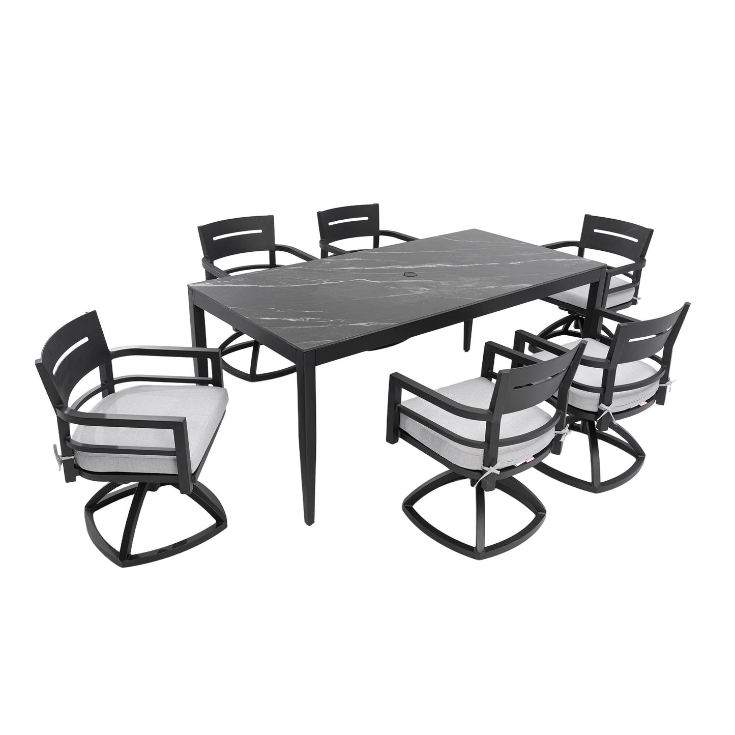 Modern Outdoor Patio Dining Set With Table And Chairs With Sunbrella Cushions Life Outside