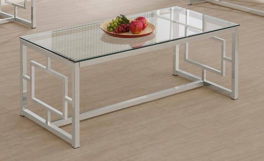 Merced - Glass Top Metal Table CoasterEssence