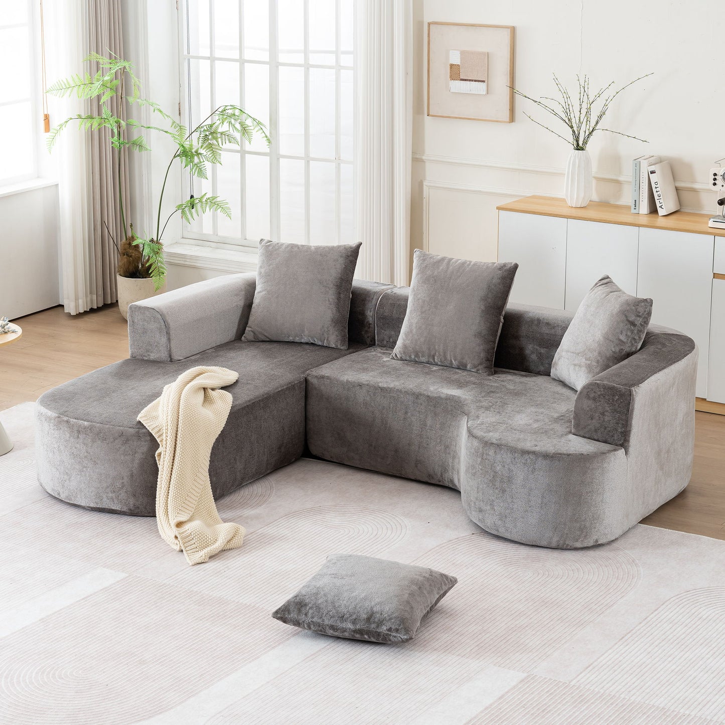 Modular Sectional Sofa With L Shape Chaise With Deep Seat Home Essentials
