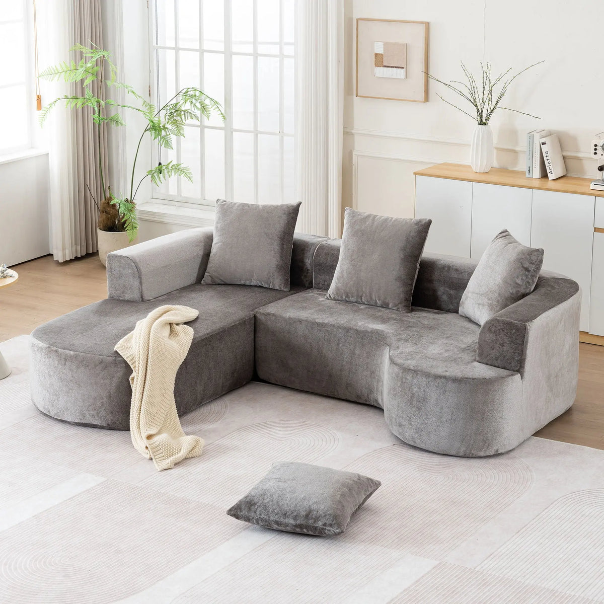 Modular Sectional Sofa With L Shape Chaise With Deep Seat Home Essentials