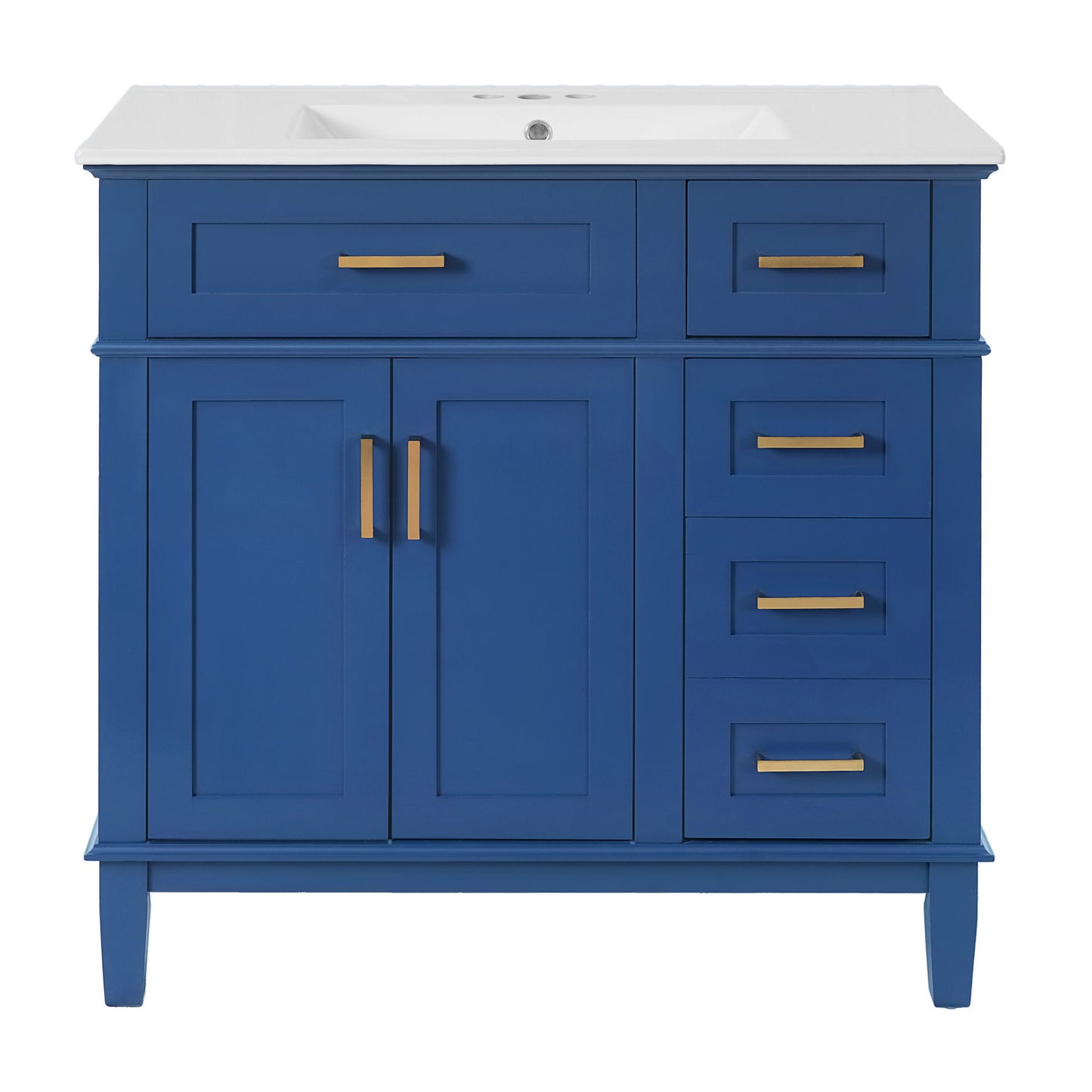 Modern Bathroom Vanity With Ceramic Sink, Soft Close Storage Cabinet Hearth and Haven