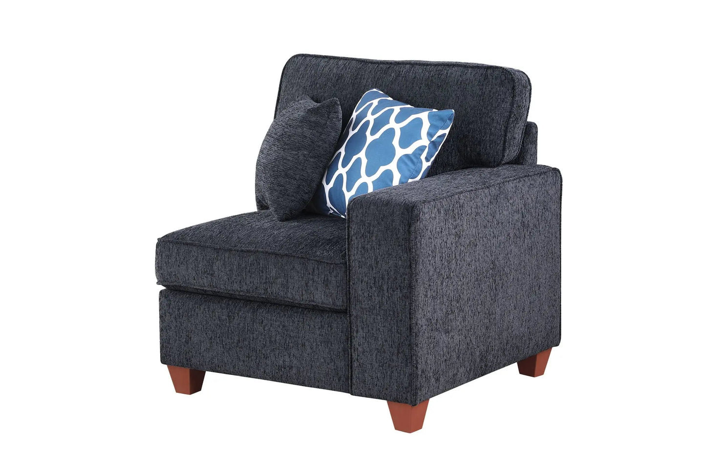 Lily - Sectional Sofa With Ottoman - Black Urban Retreats