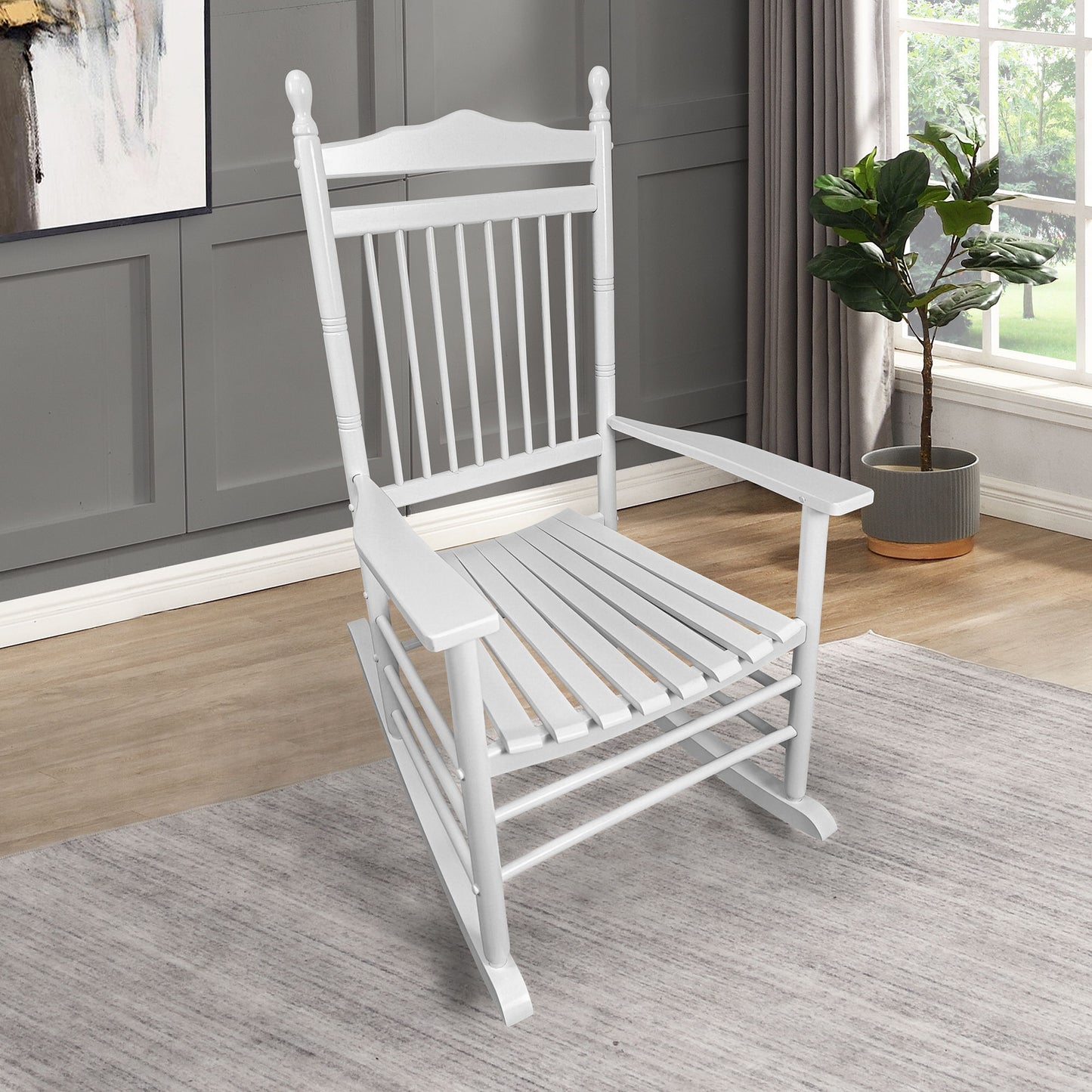 Balcony Porch Adult Rocking Chair - Wood Home Essentials