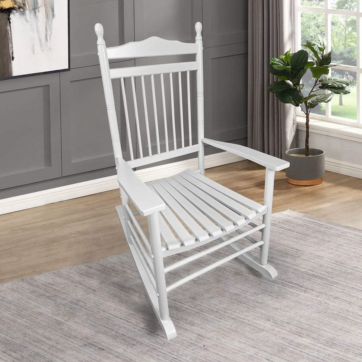 Balcony Porch Adult Rocking Chair - Wood Home Essentials