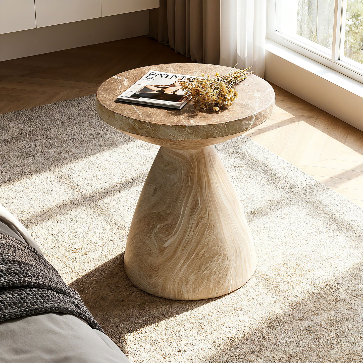 Outdoor Geometric End Table - Marble Home Essentials