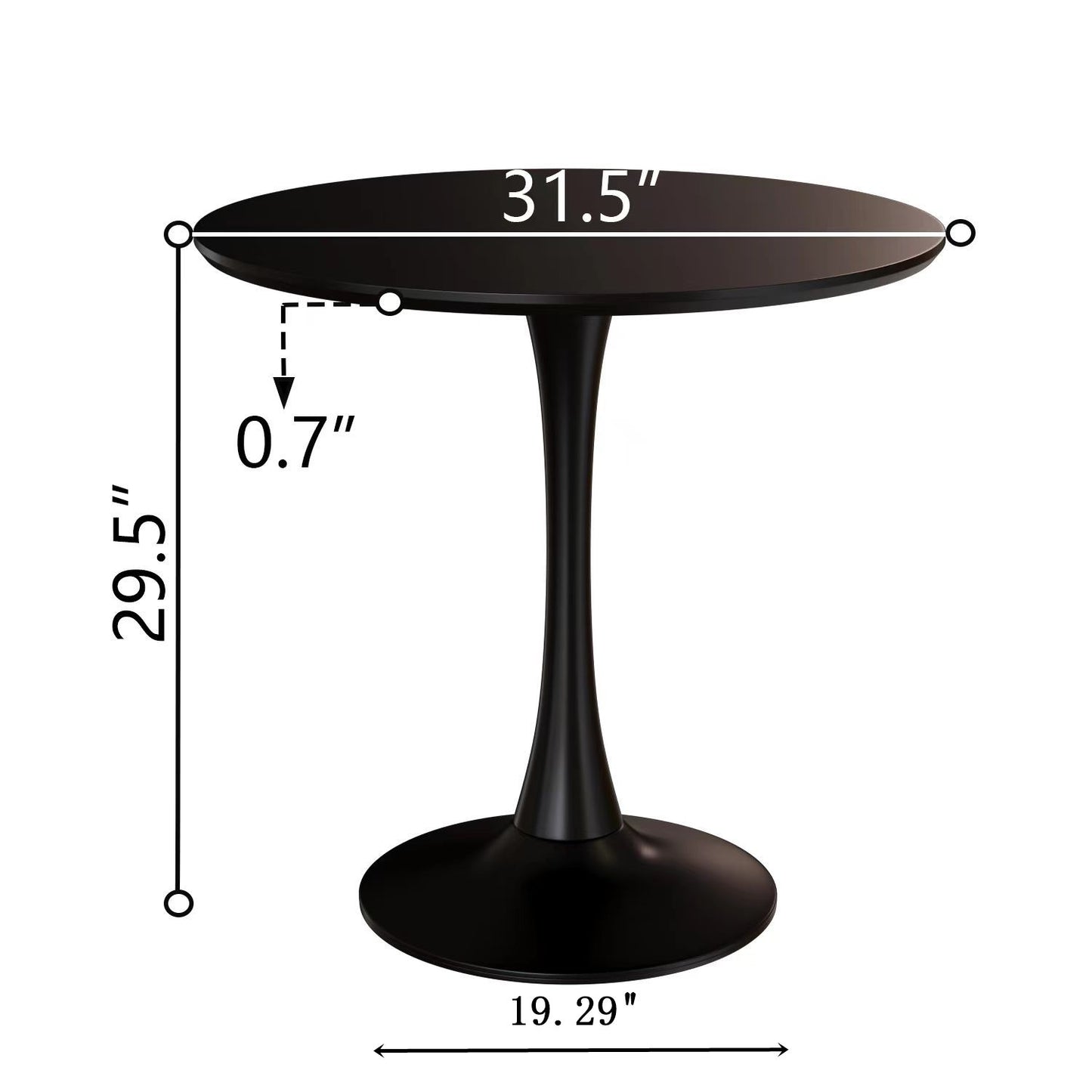 Mid-Century Round Dining Table With Pedestal Base For 2 - 4 People Home Essentials