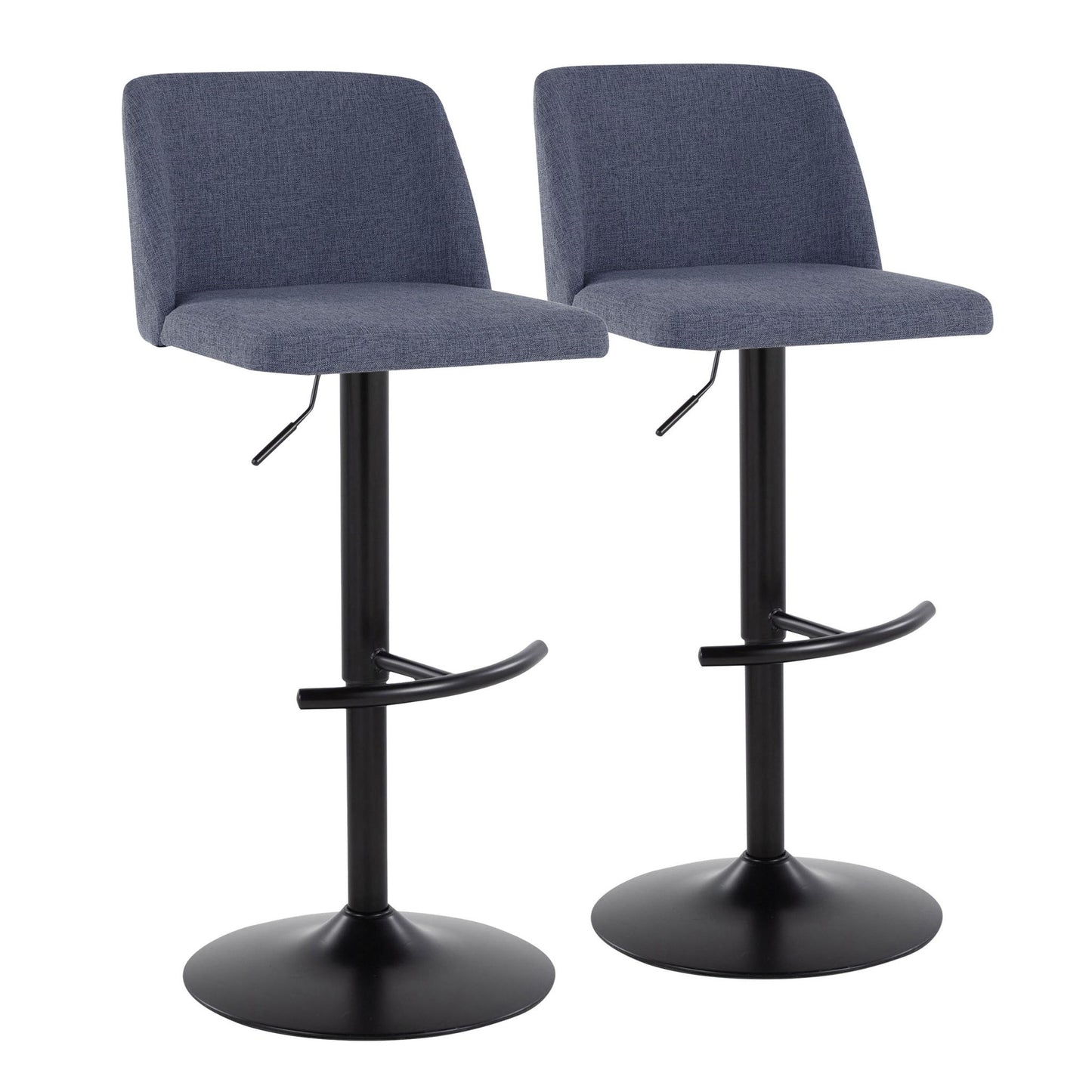 Toriano - Contemporary Adjustable Bar Stool With Rounded T Footrest (Set of 2) Lumi Source