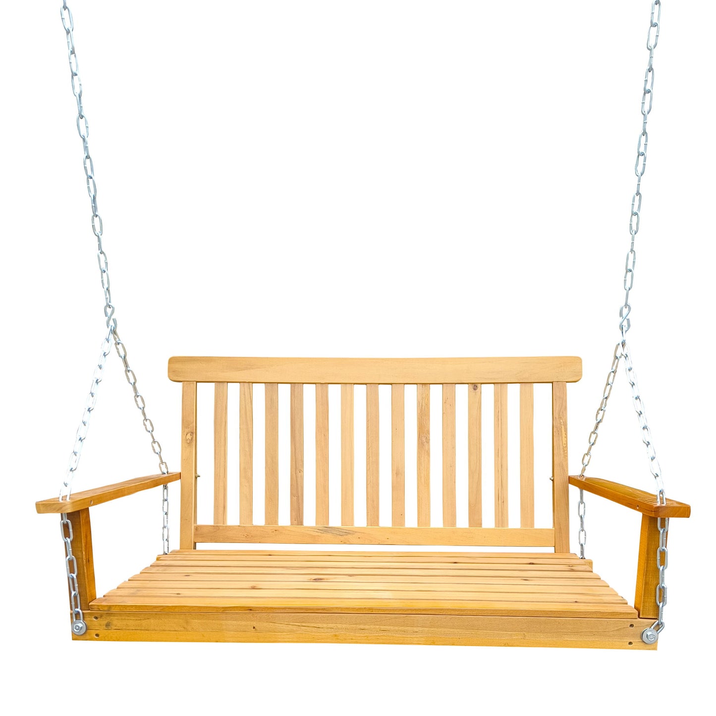 Front Porch Swing With Armrests For Outdoor Patio, Garden Yard, Backyard Or Sunroom Home Essentials