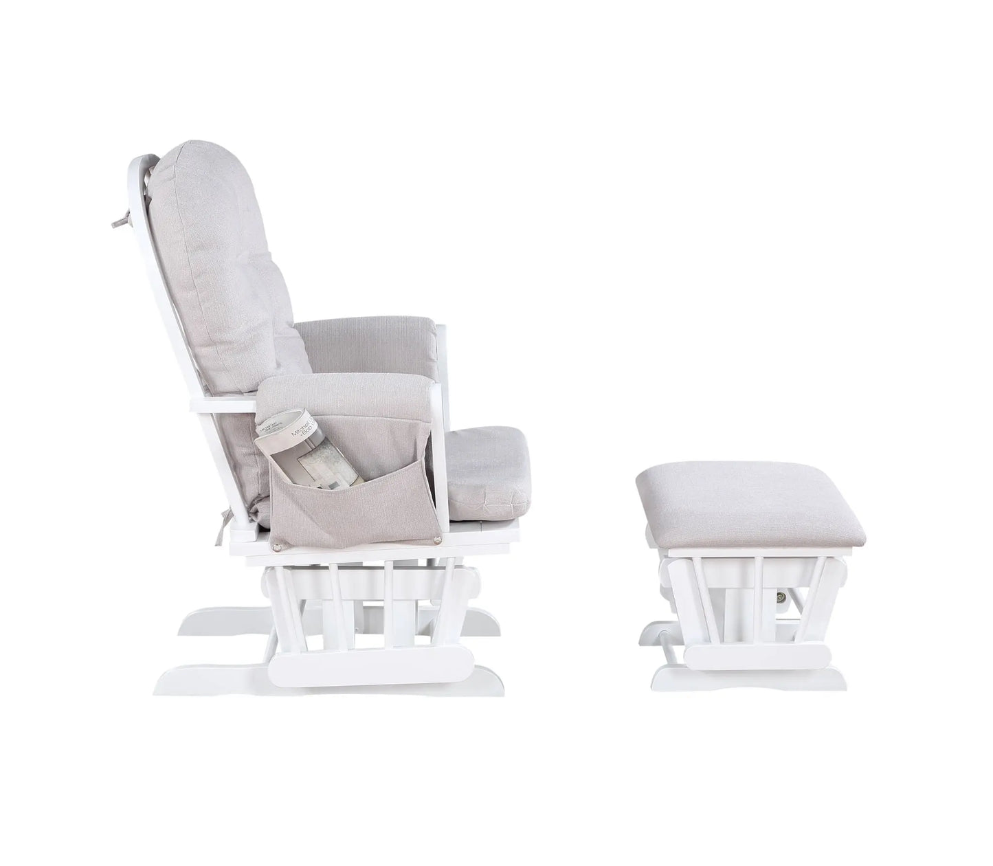 Mason - Glider And Ottoman White Wood Suite Bebe