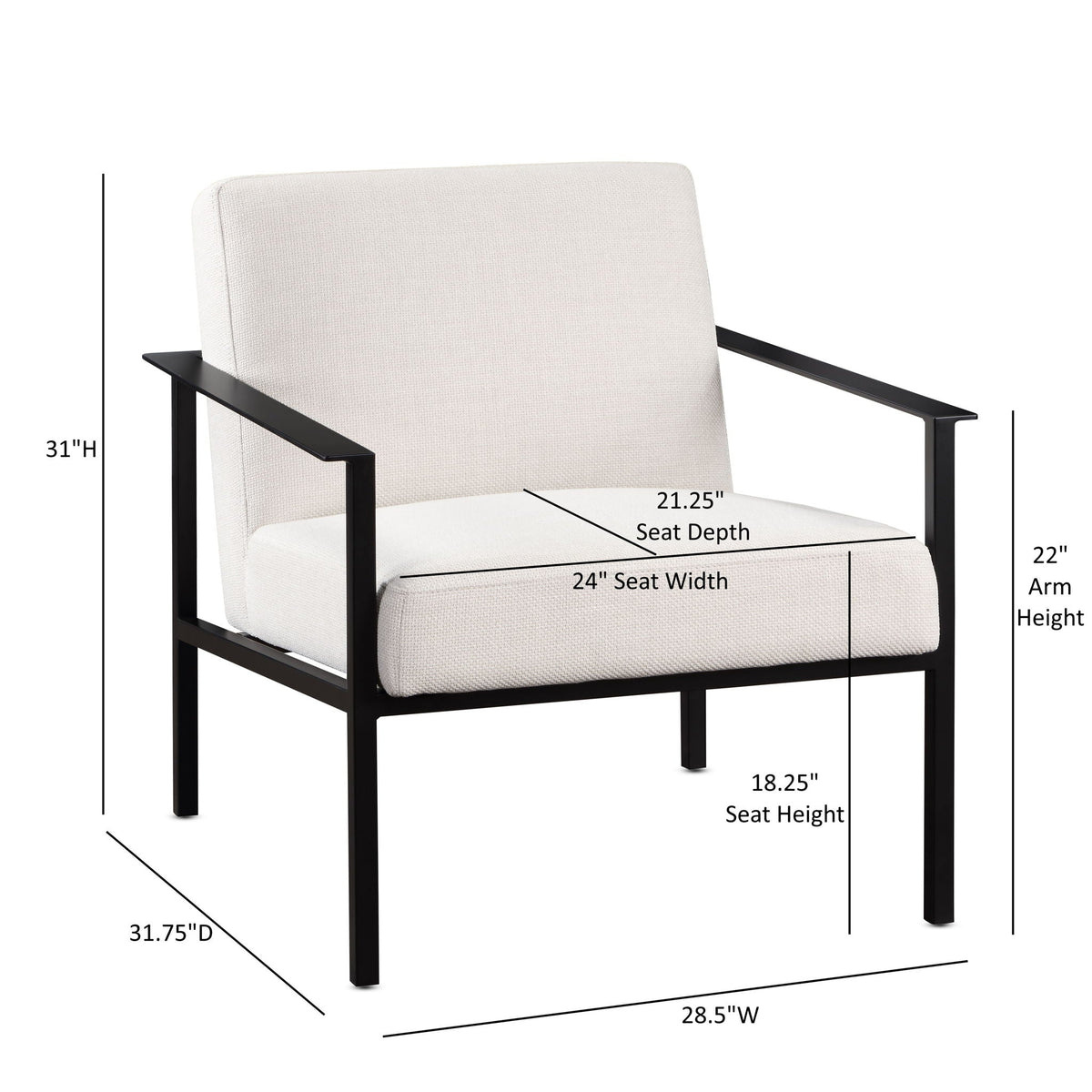 Millie - Stationary Accent Chair - Off White Ridgecrest Home