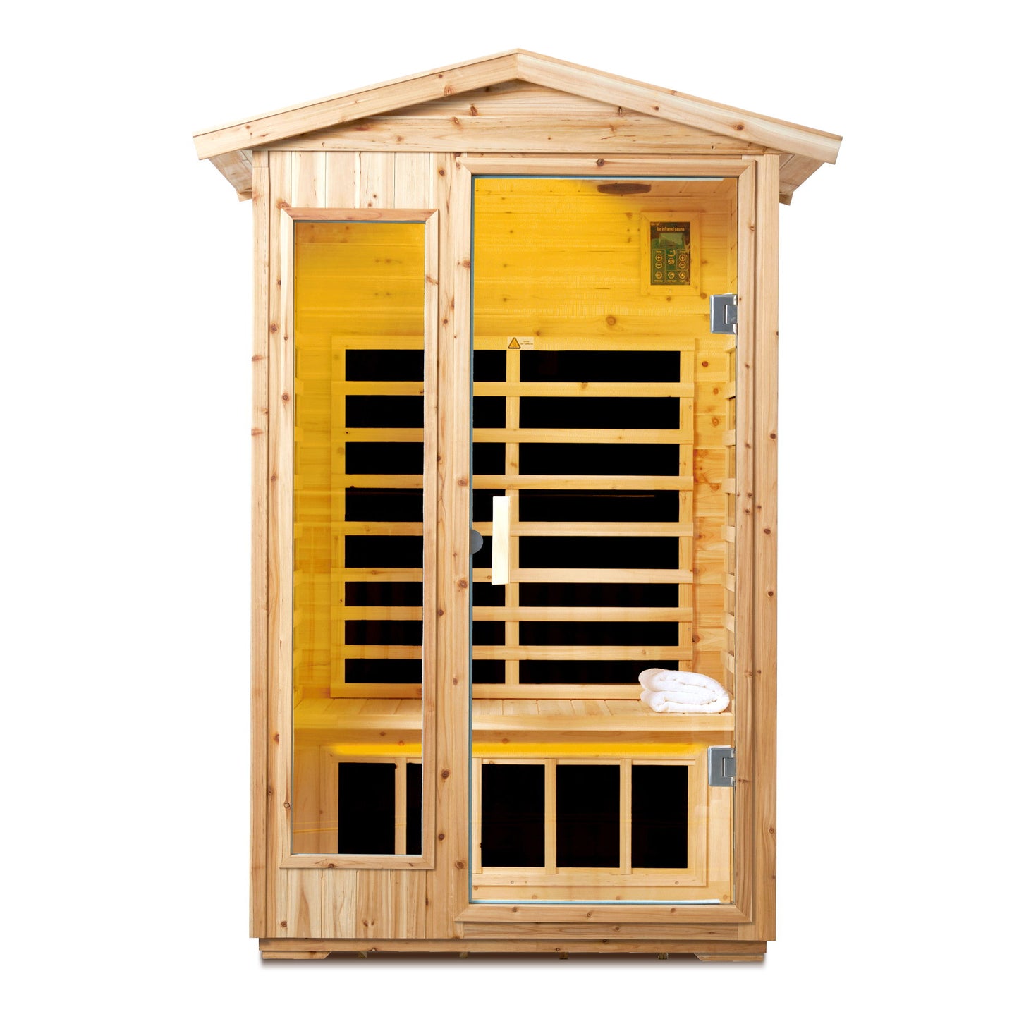 2 Person Far Infrared Old Fir Outdoor Sauna Room - Natural Daily Nest