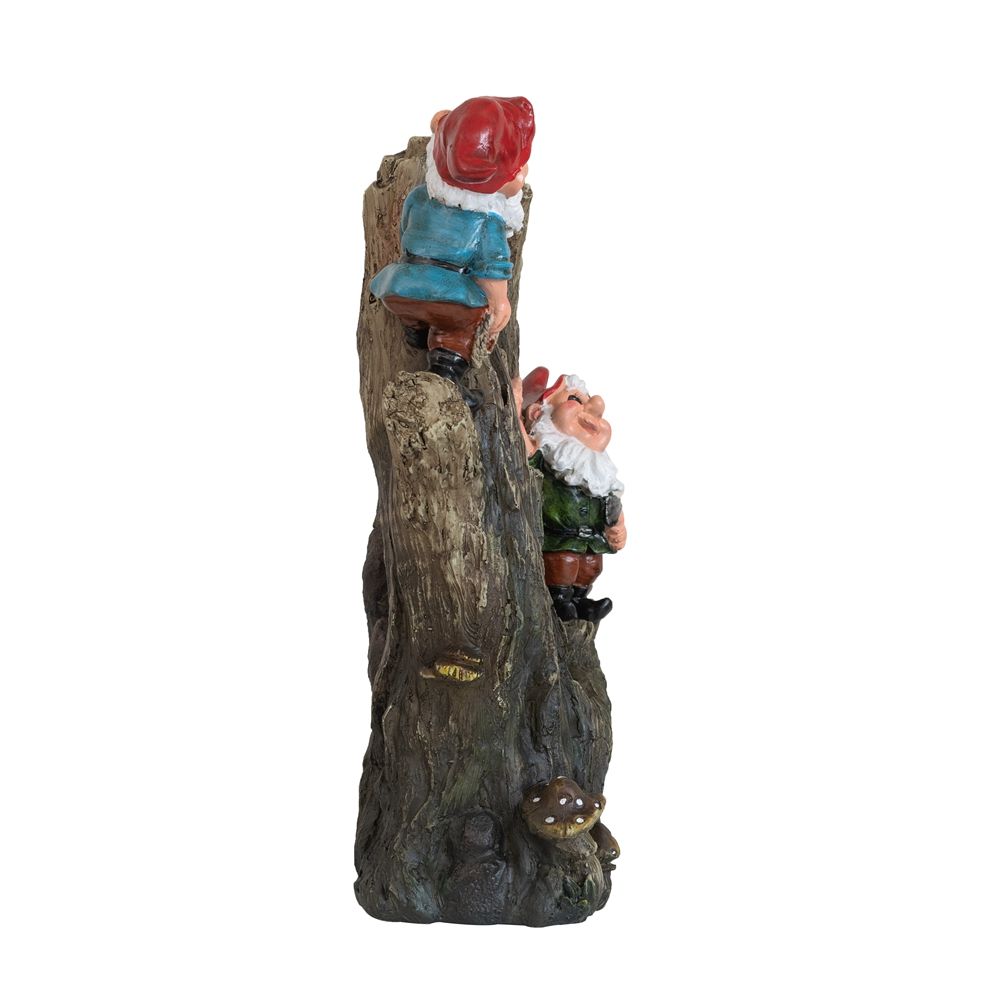 Decorative Woodland Gnome Water Fountain With LED Light - Brown Daily Nest