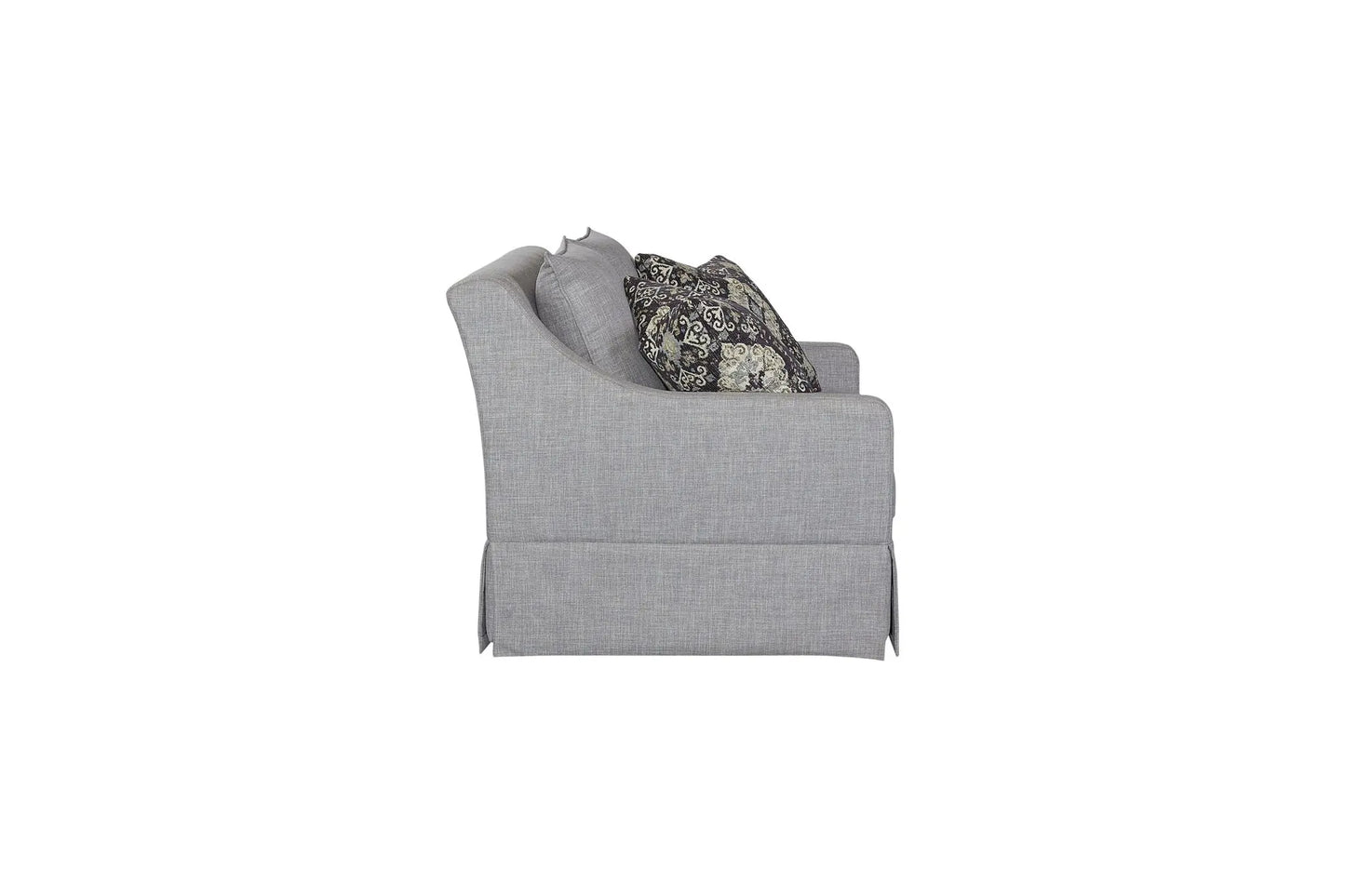 Loveseat With Skirt And Reversable Cushions And 2 Pillows - Light Gray Bernards Furniture