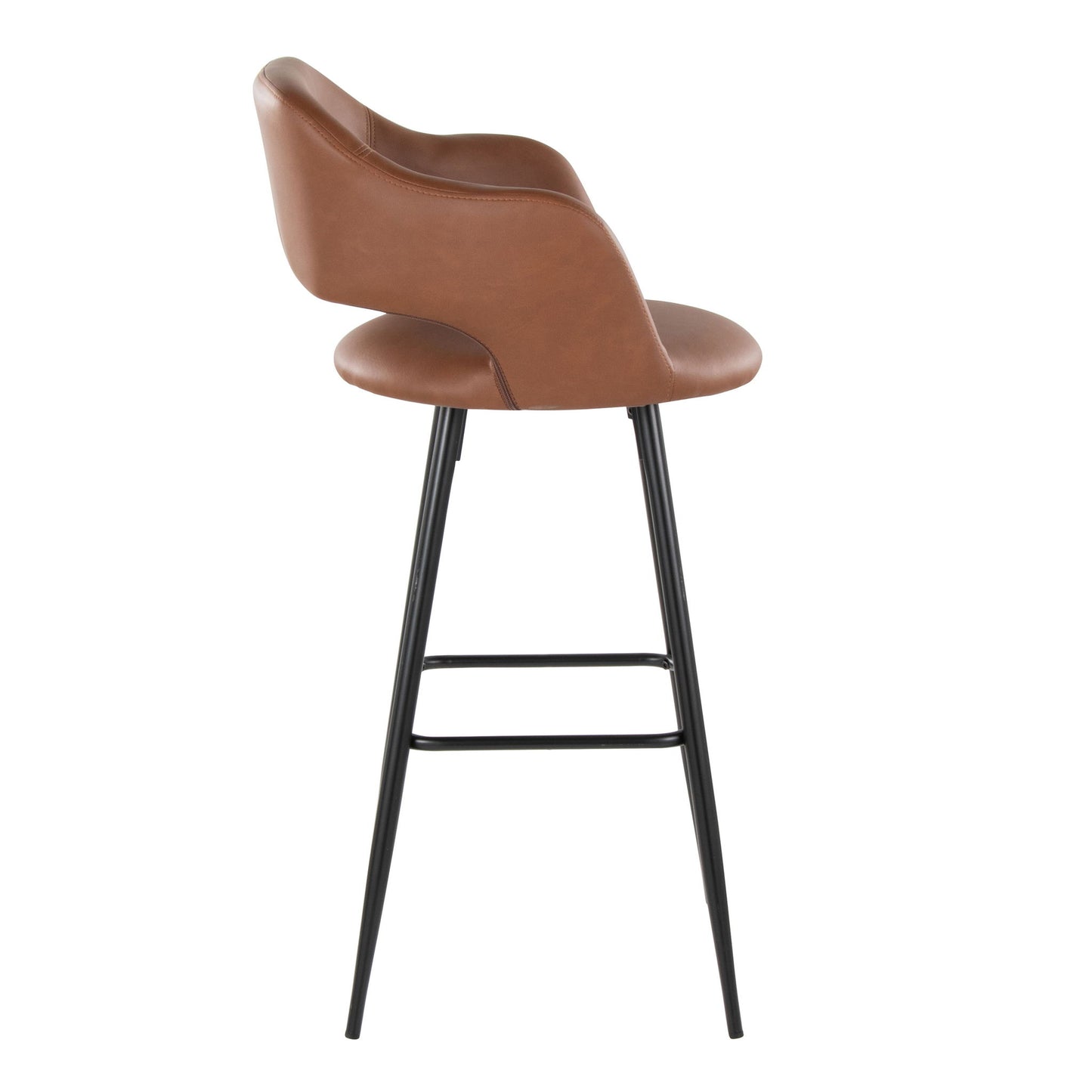 Margarite - Contemporary Fixed Height BarStool With Square Footrest (Set of 2) Lumi Source