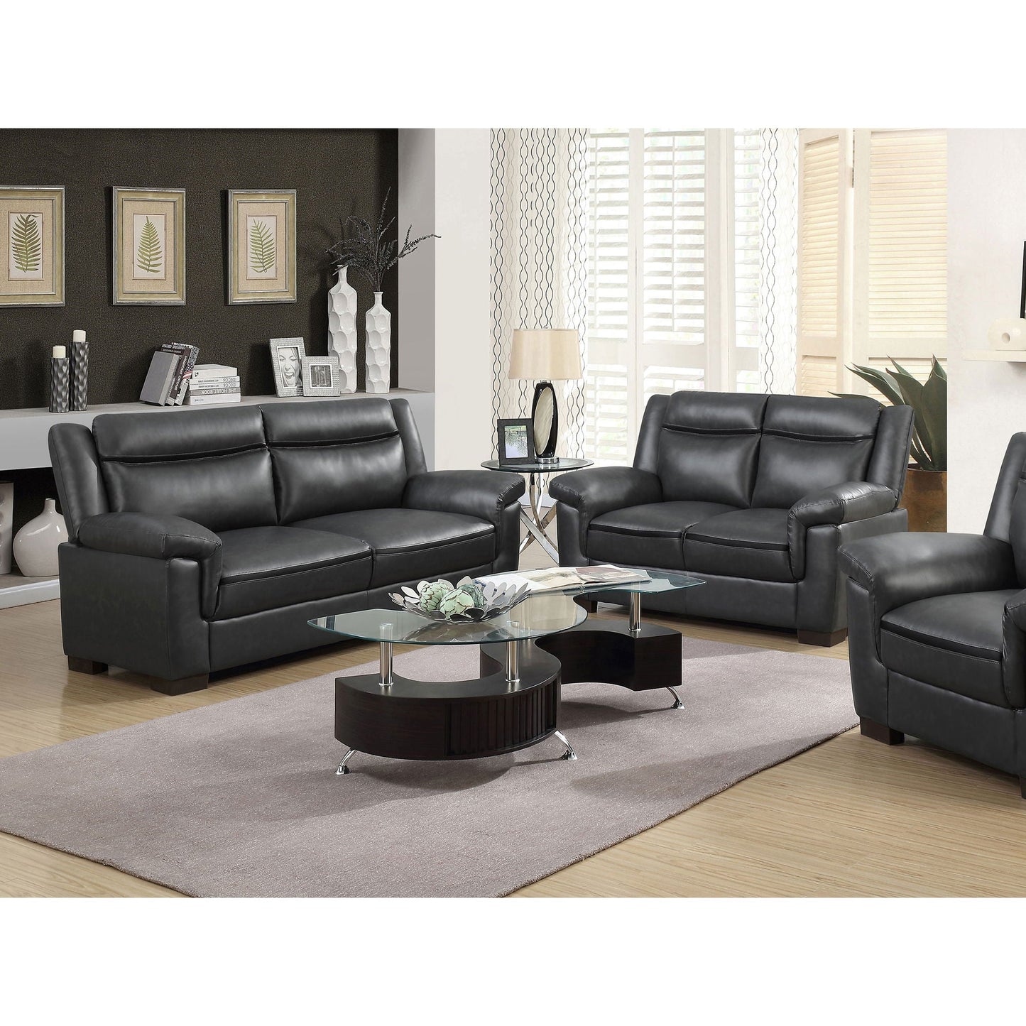 Borden - 2 Piece Living Room Set With Smooth Upholstery - Gray Furniture Max