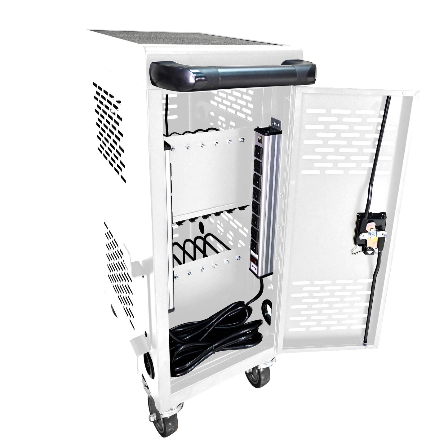 16 Bay Mobile School Charging Cart Station For Chromebook, Tablet And Laptop Computer With Power Strip Included Daily Nest
