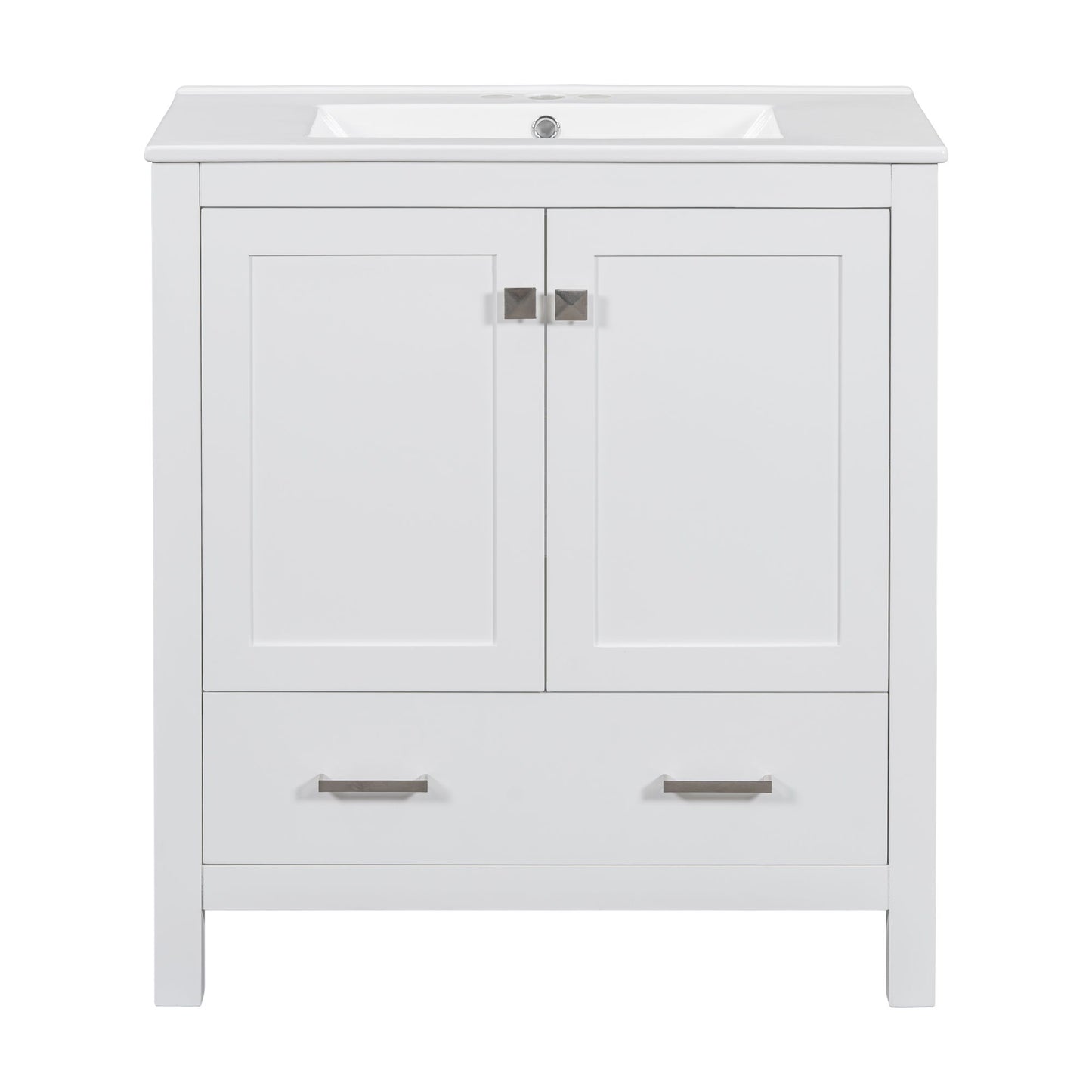 Bathroom Vanity With Single Sink, Combo Cabinet Undermount Sink, Bathroom Storage Cabinet With Two Doors And A Drawer, Soft Closing, Multifunctional Storage, Solid Wood Frame Hearth and Haven