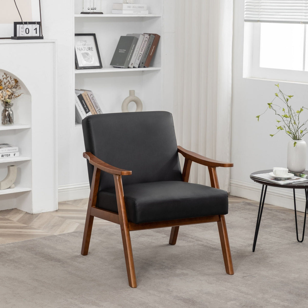 Accent Chair, Classic Mid Century Modern For Extra Seating US Pride