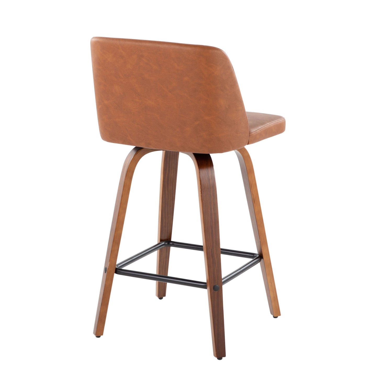 Toriano - Mid Century Modern Fixed Height Counter Stool & Square Footrest (Set of 2) Lumi Source