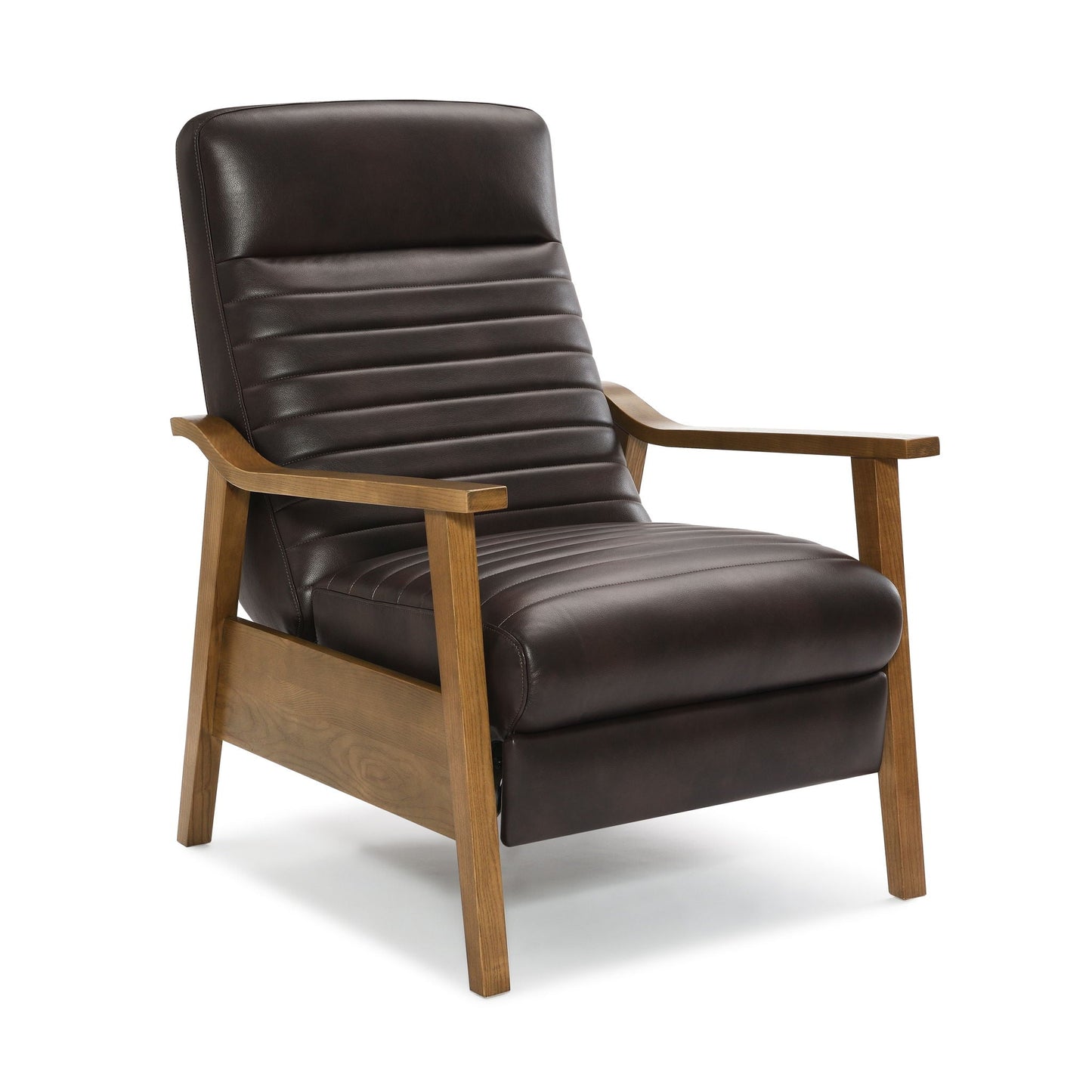 Asher - Modern Push Back Recliner With Wood Arms Home Essentials