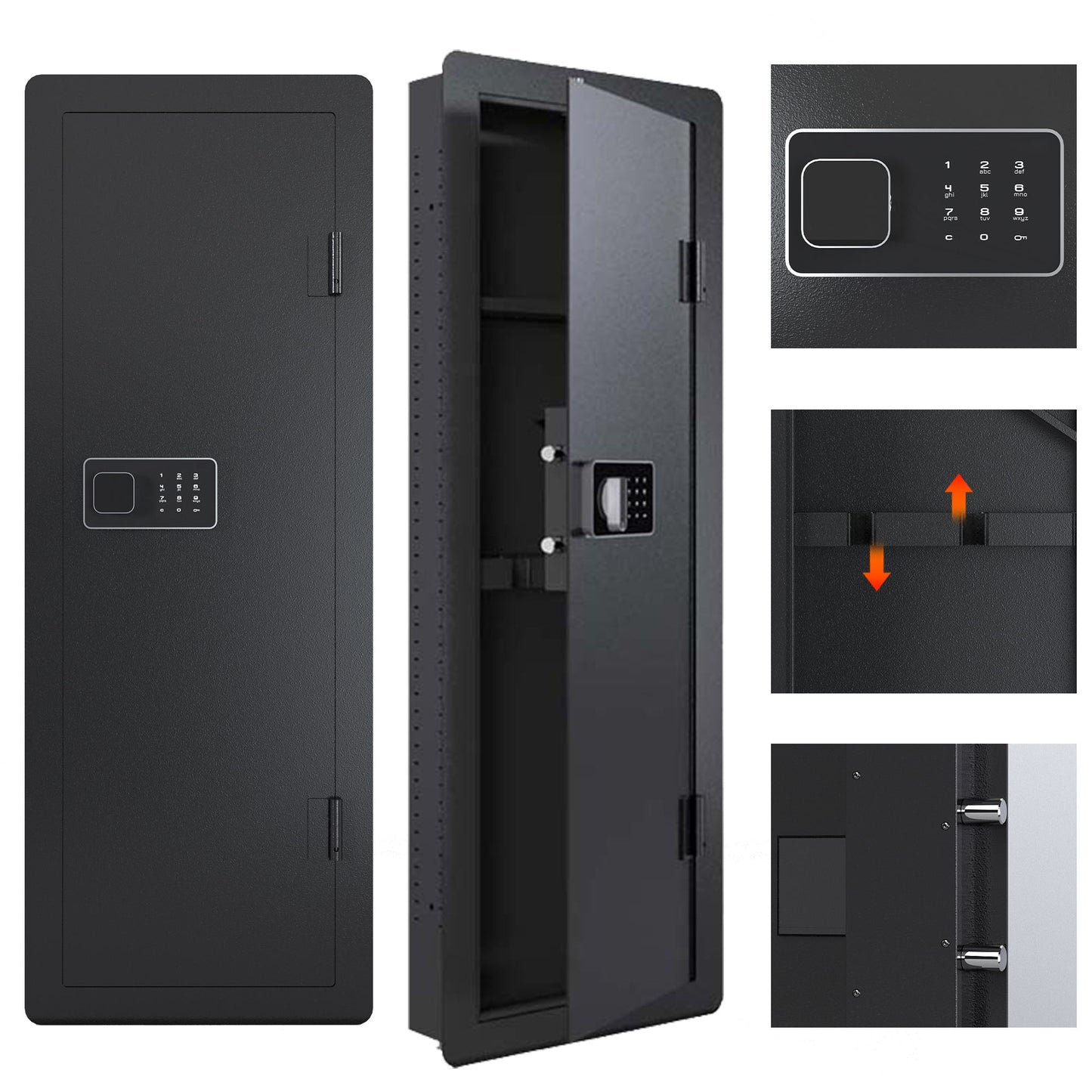 Wall Gun Safe, Gun Safes For Home, Gun Safes & Cabinets, Wall Safes Between The Studs, Quick Access Rifle Safe With Removable Shelf And Digital Keypad Daily Nest