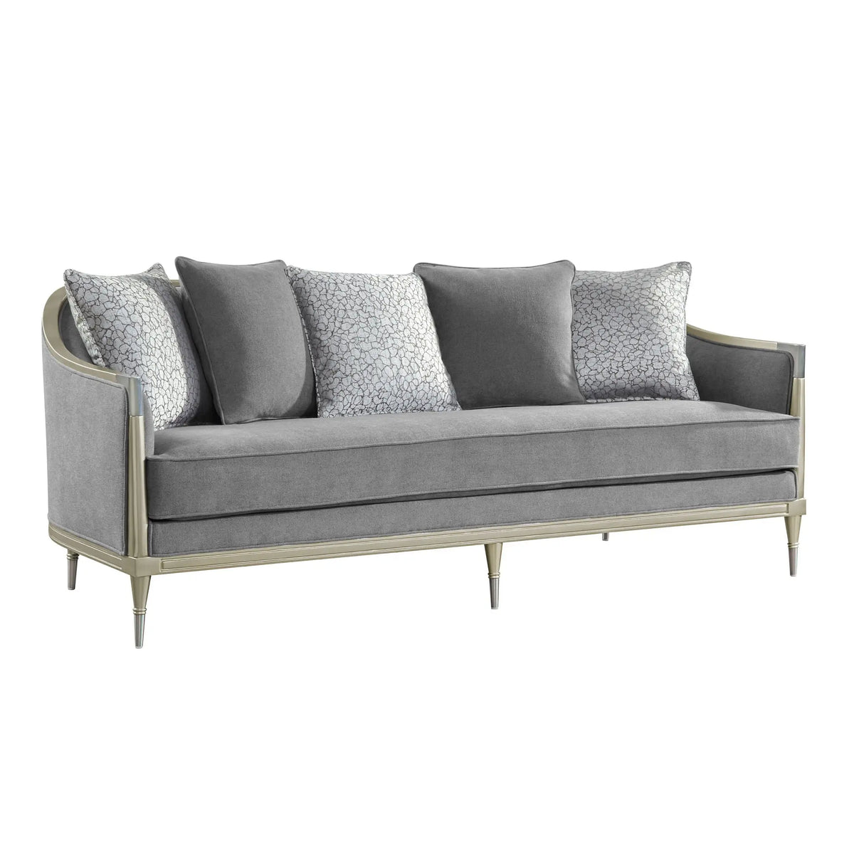 Fernando - Sofa With 5 Pillows - Champagne / Gray Acme