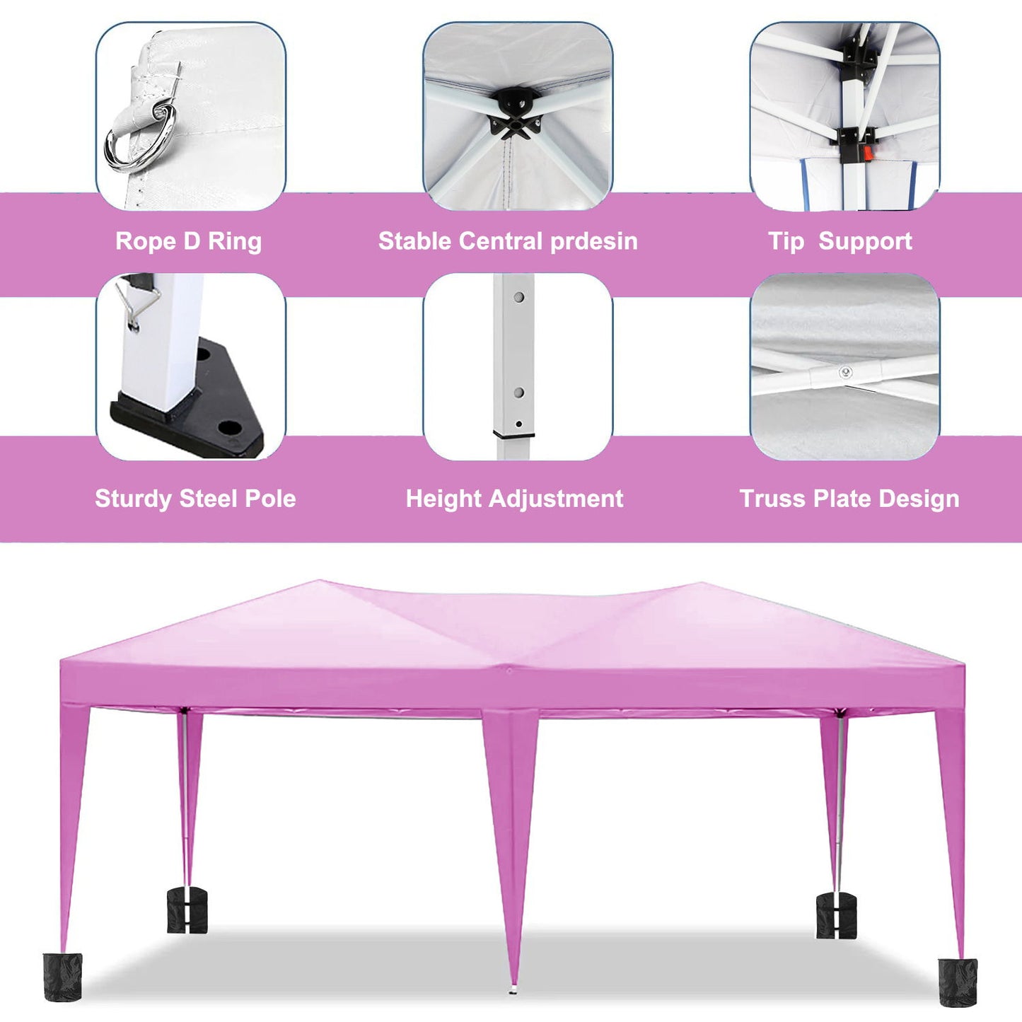 10'X20' Folding Canopy With 6 Removable Sidewalls Outdoor Event Shelter UPF 50+ Gazebo Portable Tents For Parties Beach Camping Wedding Ez Pop Up Canopy Home Essentials