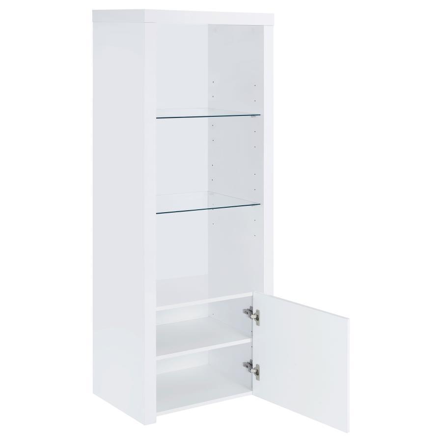 Jude - 3-Shelf Engineered Wood Media Tower - High Gloss White Coaster Fine Furniture