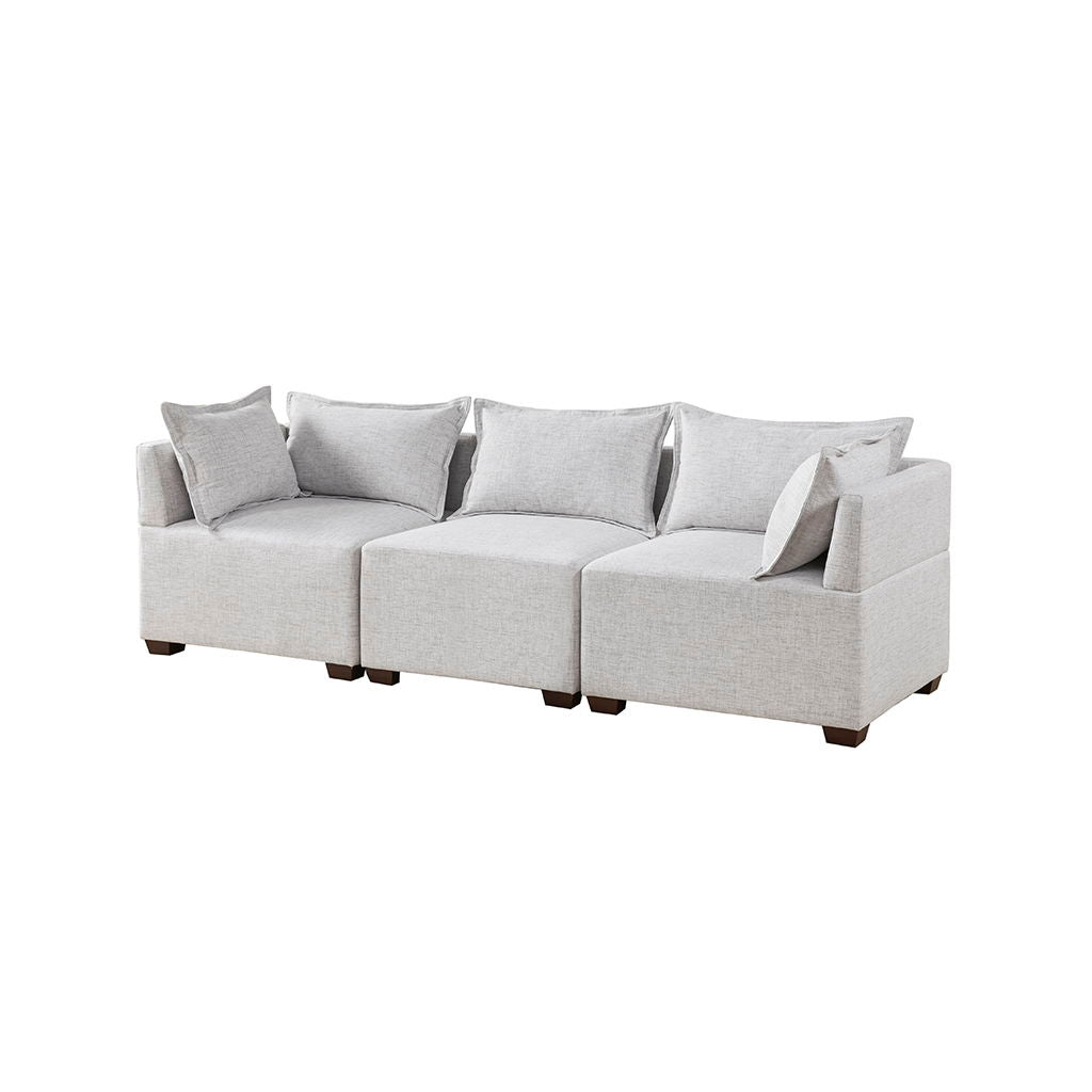 Molly - 3-Piece Modular Sofa - Silver Gray INK+IVY