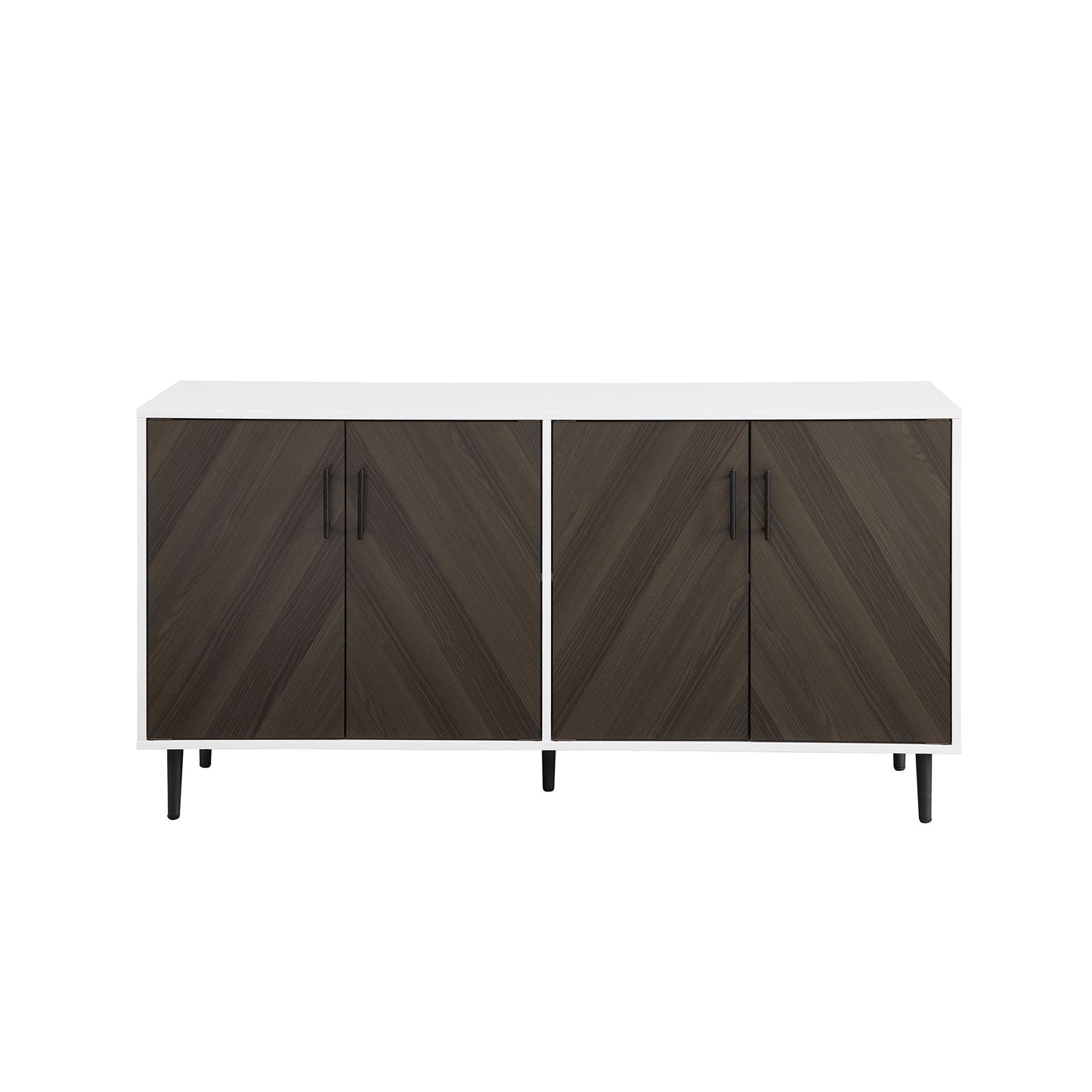 Mid-Century Modern Faux Bookmatch Door Buffet Walker Edison