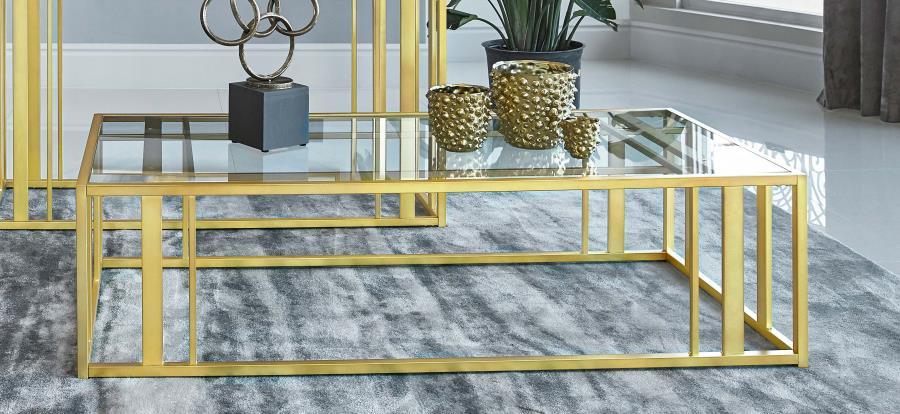 Adri - Rectangular Glass Top Coffee Table Coaster Fine Furniture