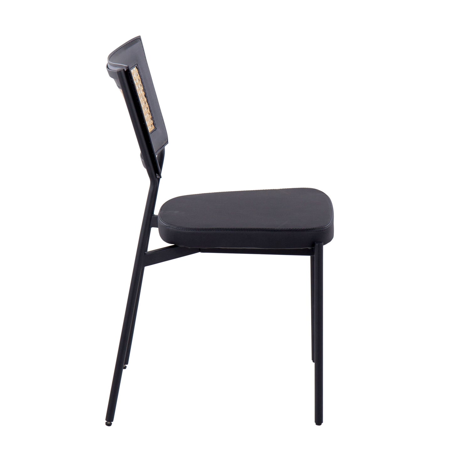 Tania - Contemporary Dining Chair (Set of 2) - Black / Rattan Back Lumi Source
