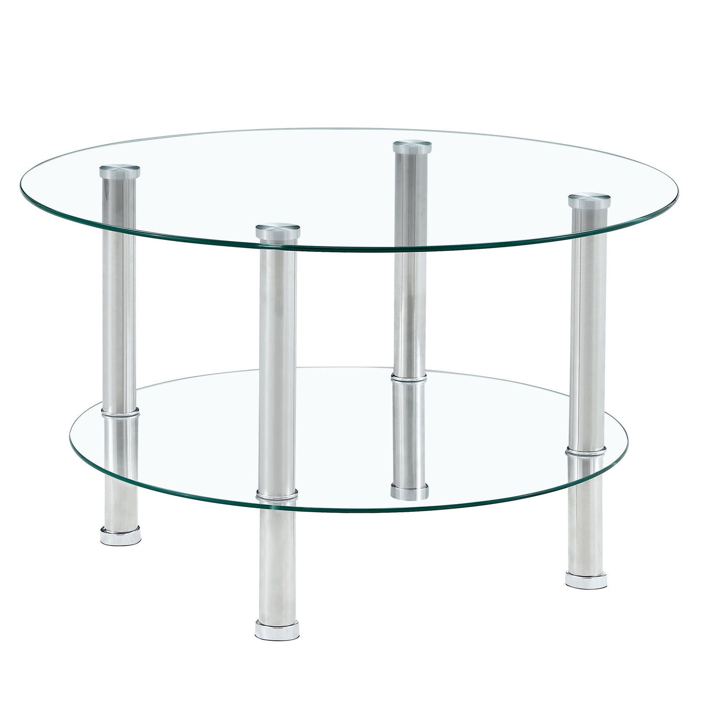 Contemporary Minimalist Double Layer Tempered Glass Coffee Table Home Essentials