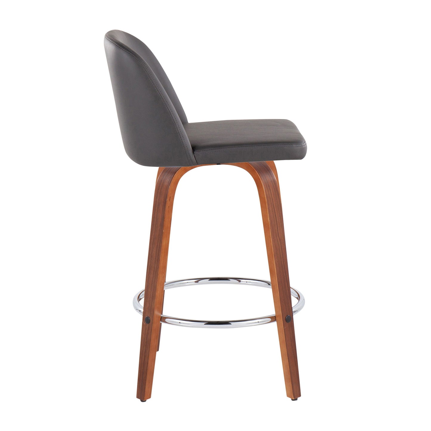Toriano - Mid-Century Modern Fixed Height Counter Stool With Round Footrest (Set of 2) Lumi Source